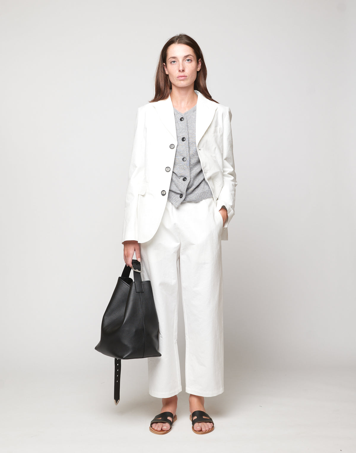 DOUUOD Pantaloni Japan in Cotone Froissé Latte