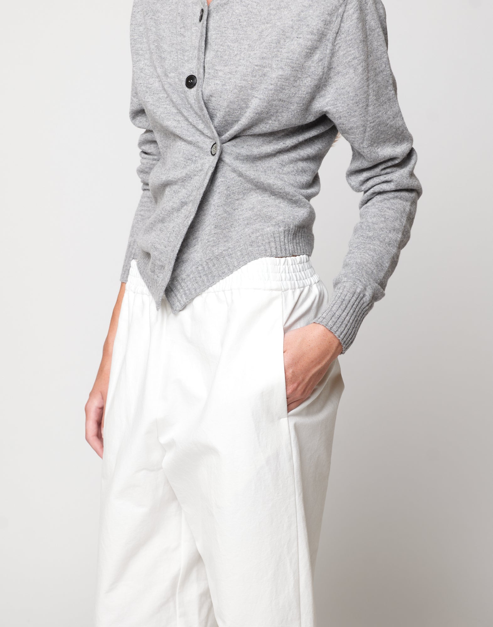 DOUUOD Pantaloni Japan in Cotone Froissé Latte