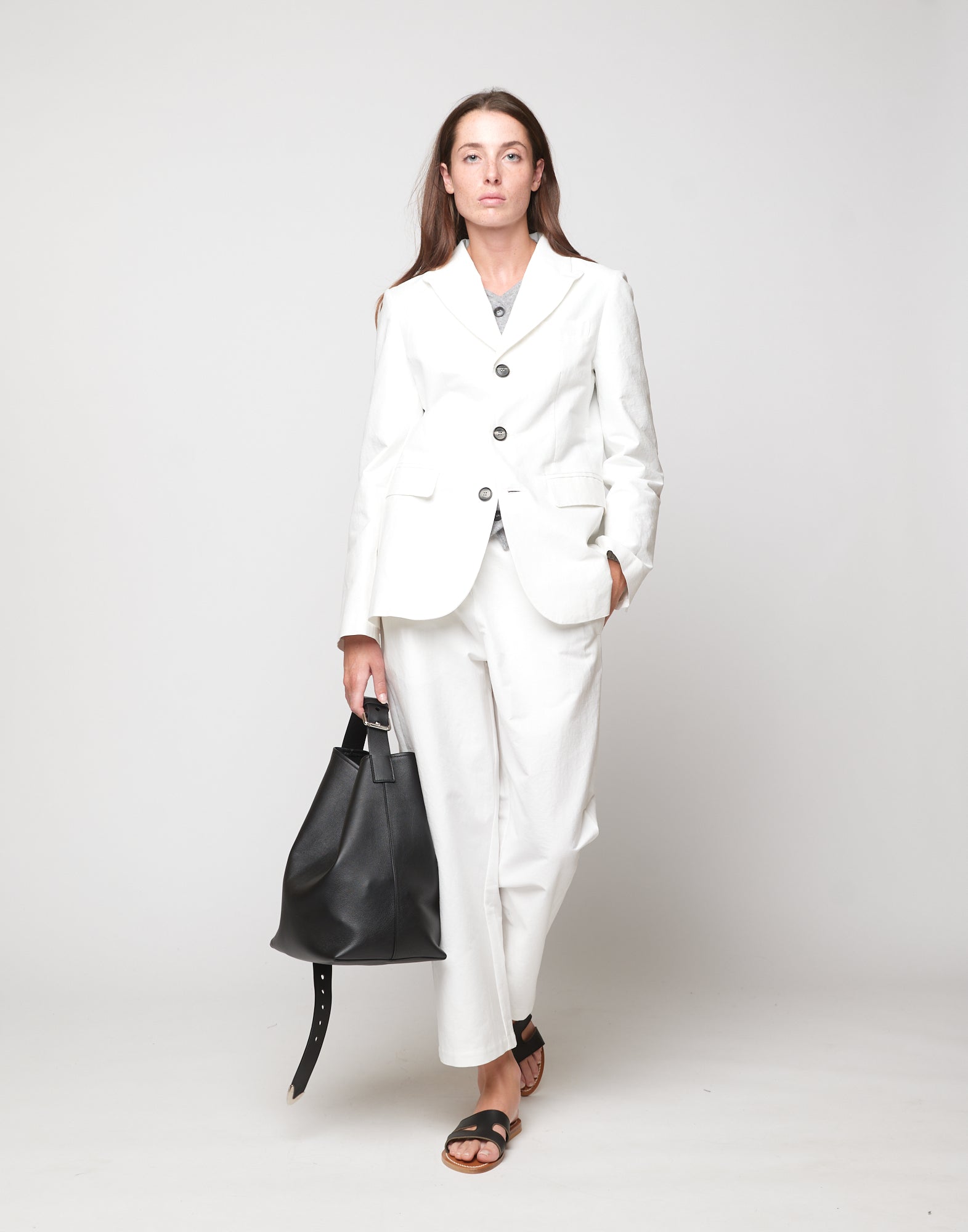 DOUUOD Pantaloni Japan in Cotone Froissé Latte