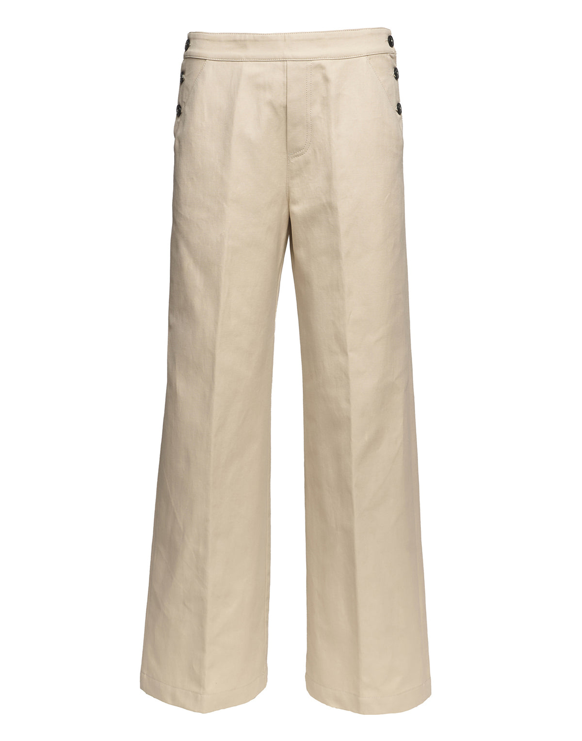 DOUUOD Pantaloni alla Marinara in Lino Cotone Orzo