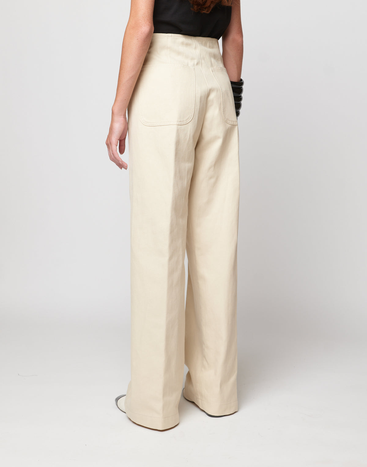 DOUUOD Pantaloni alla Marinara in Lino Cotone Orzo