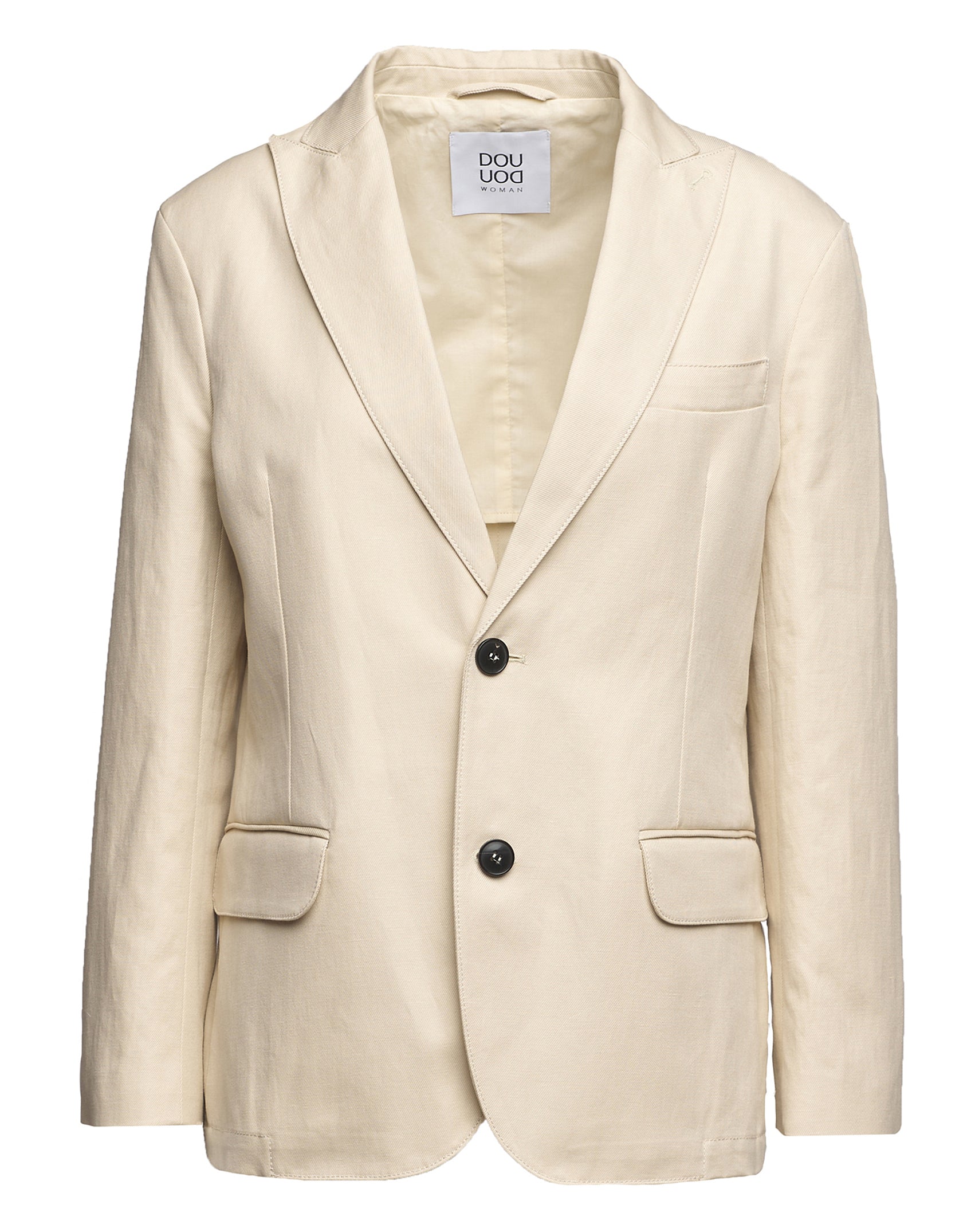 DOUUOD Giacca Monopetto in Lino Cotone Orzo