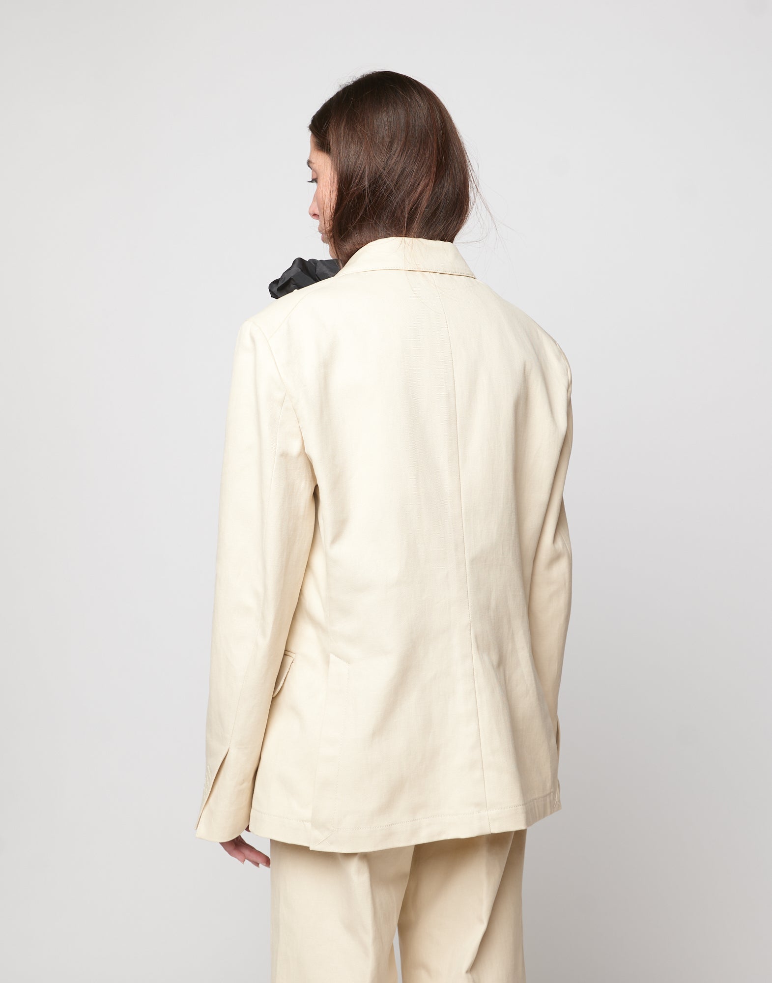 DOUUOD Giacca Monopetto in Lino Cotone Orzo