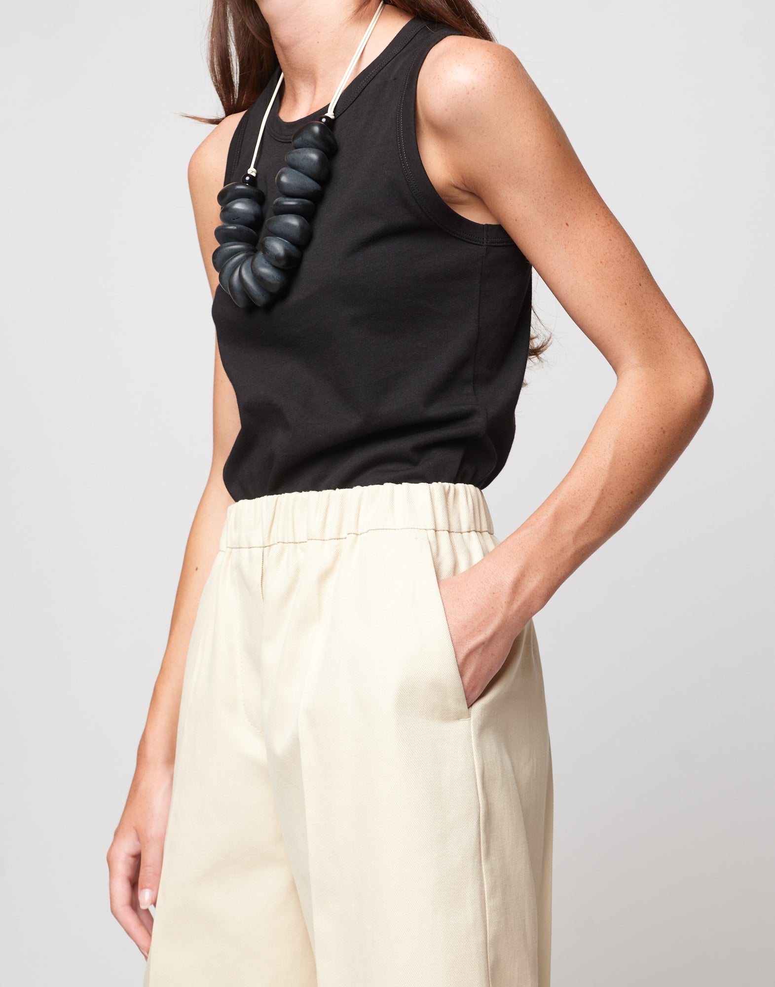 DOUUOD Bermuda Basket in Lino Cotone Orzo