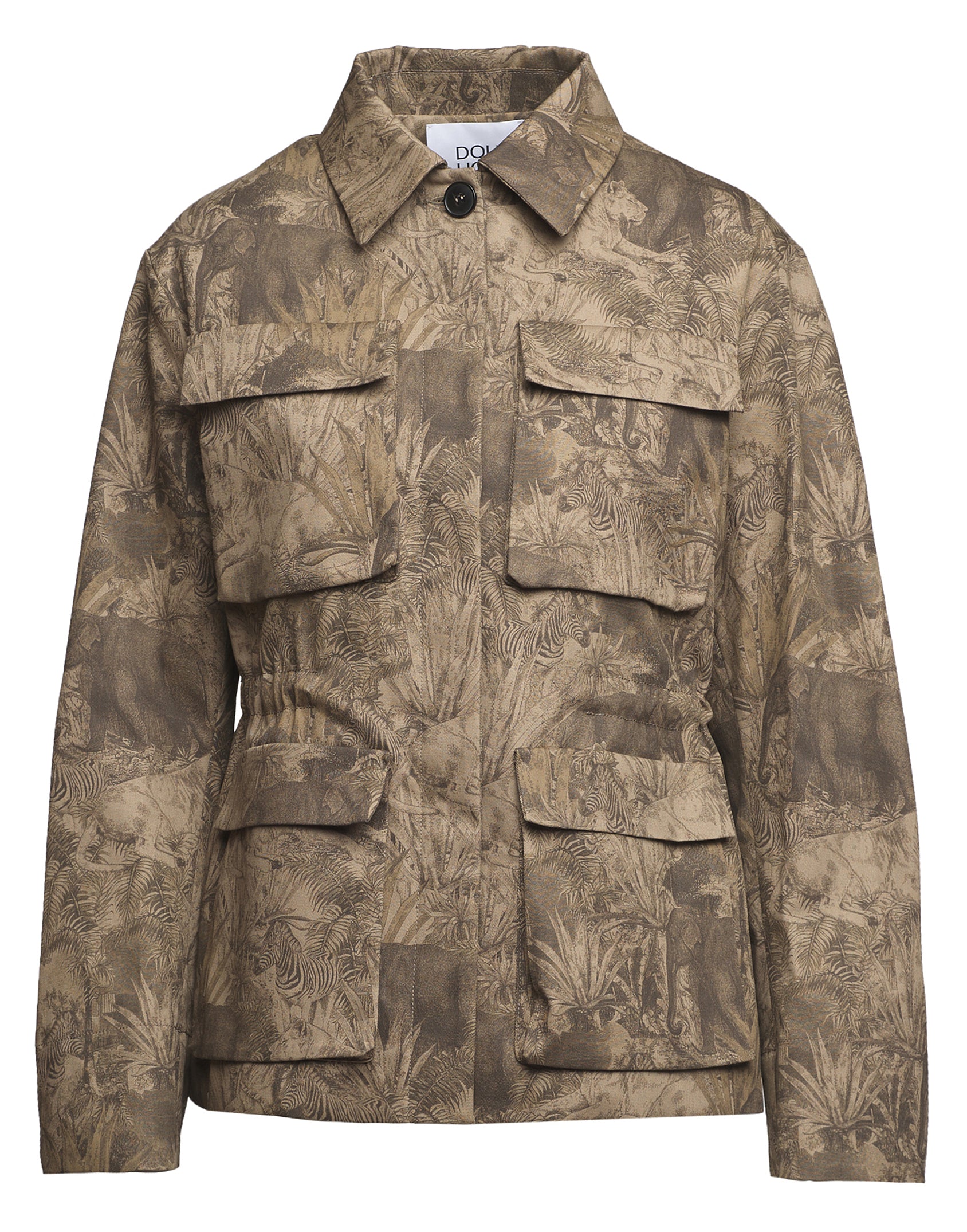 DOUUOD Field Jacket in Drill di Cotone Stampa Jungle
