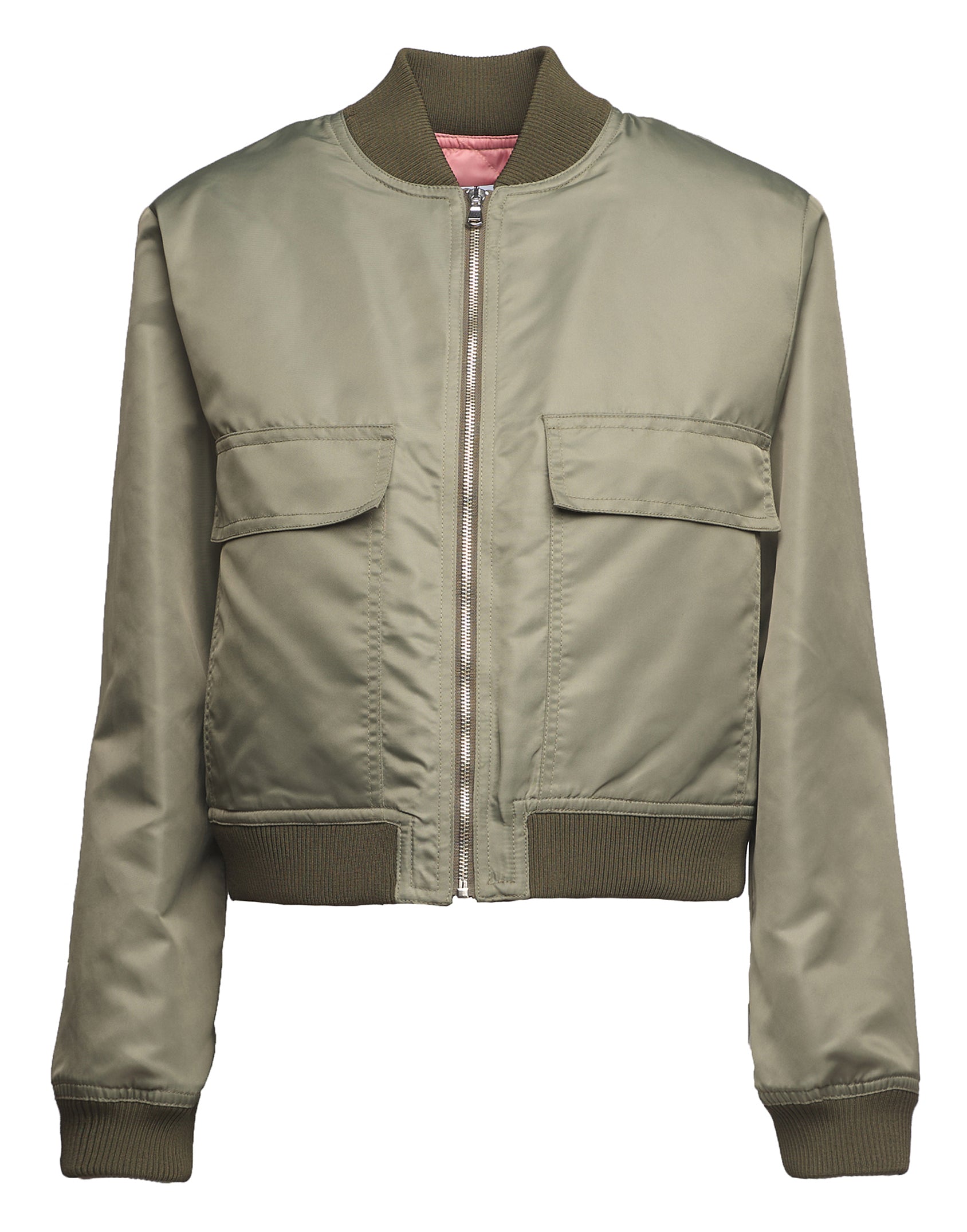 DOUUOD Bomber Corto in Tecno Raso Salvia