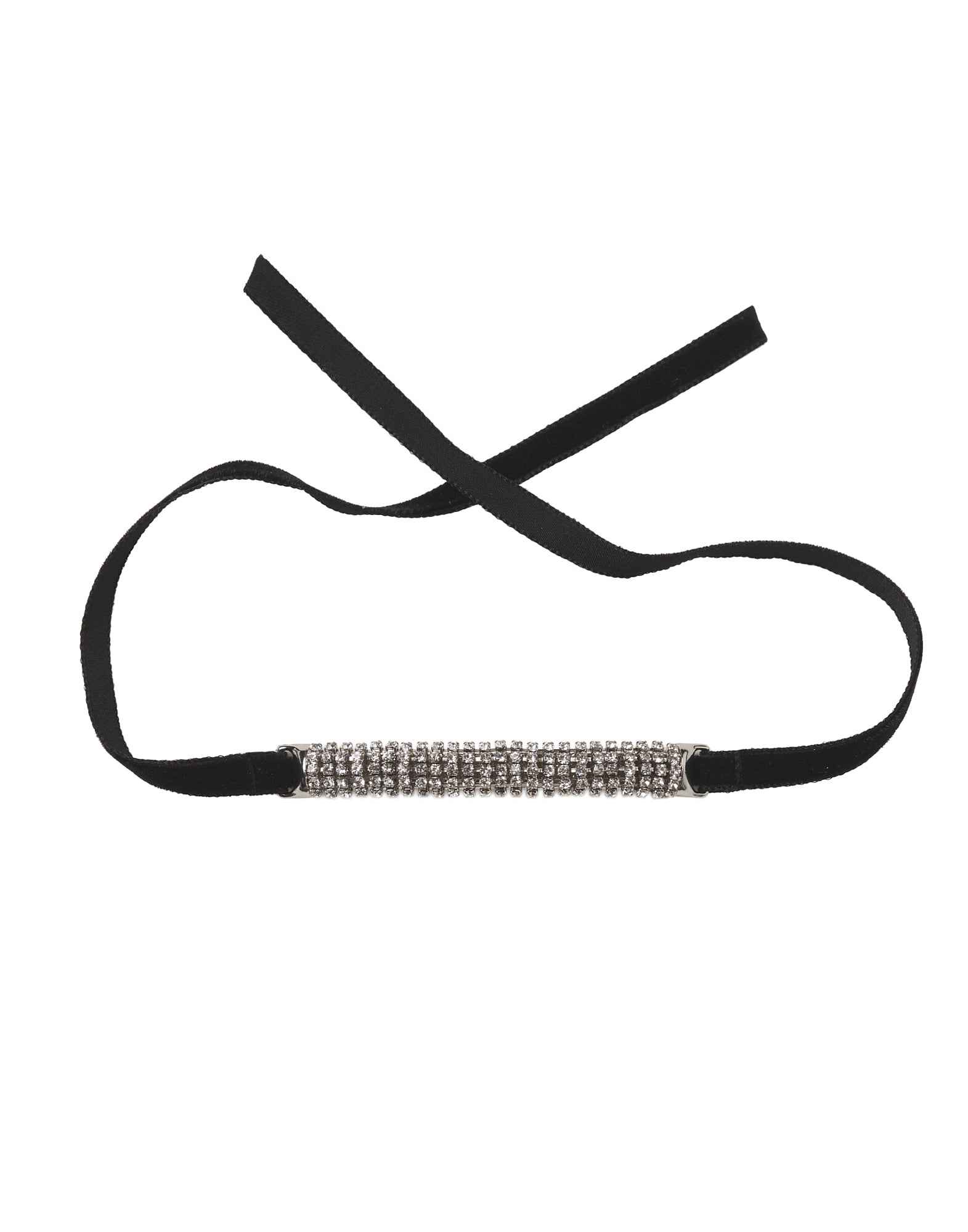 DOUUOD Collana/Bracciale in Velluto Nero con Strass