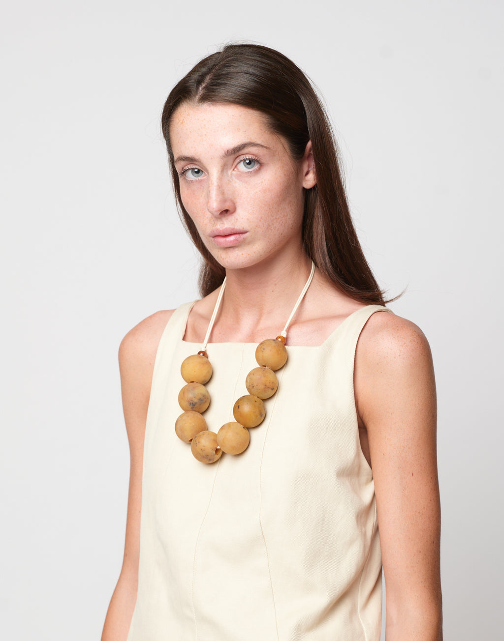 DOUUOD Collana Girocollo con Pietre in Marmo Giallo