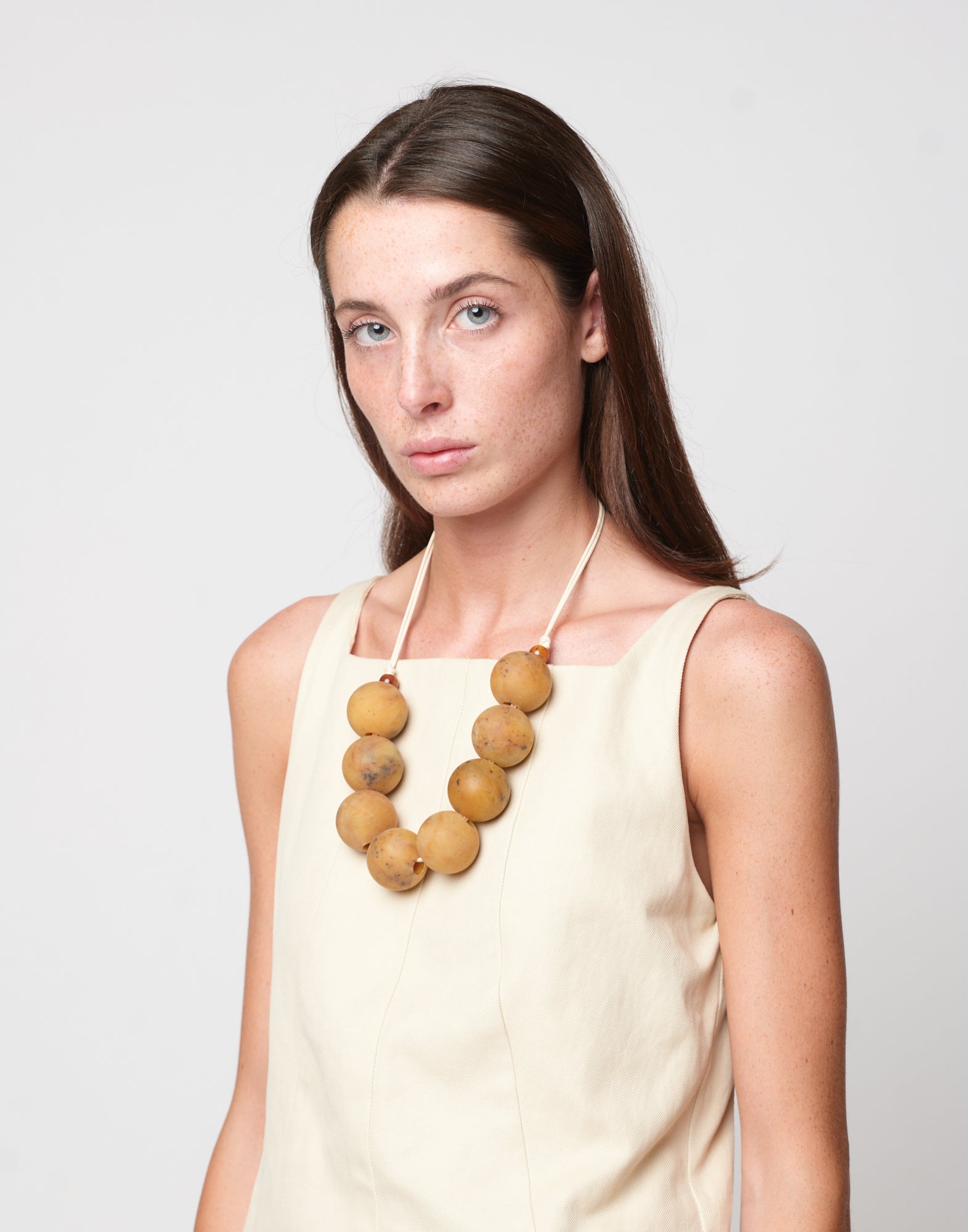 DOUUOD Collana Girocollo con Pietre in Marmo Giallo