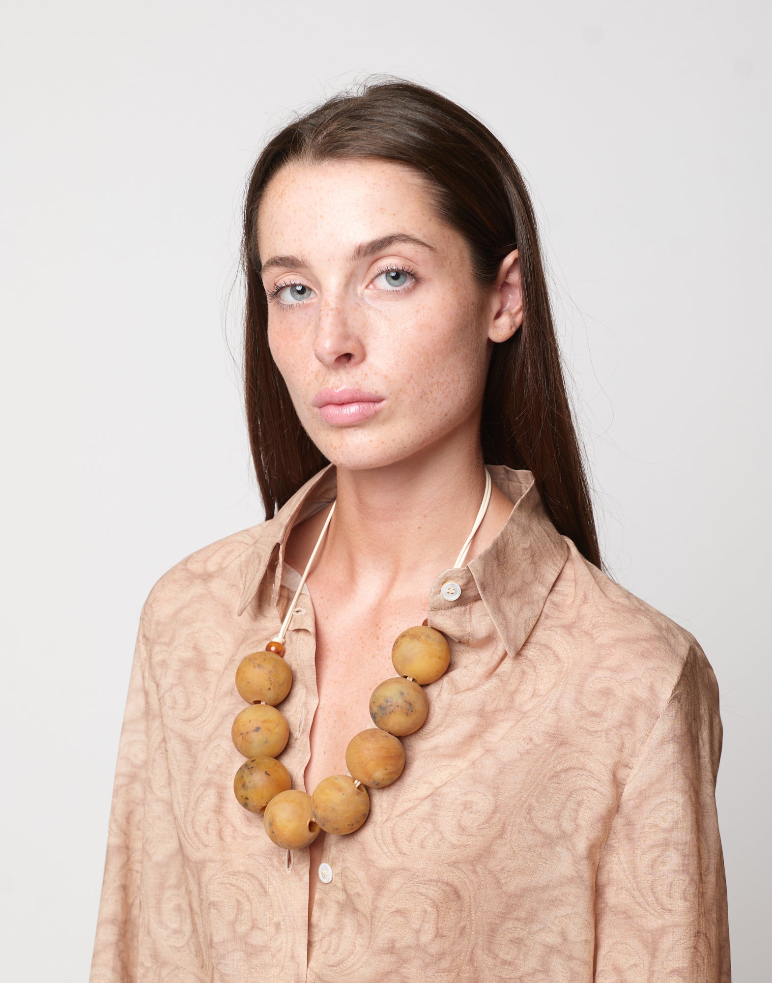 DOUUOD Collana Girocollo con Pietre in Marmo Giallo