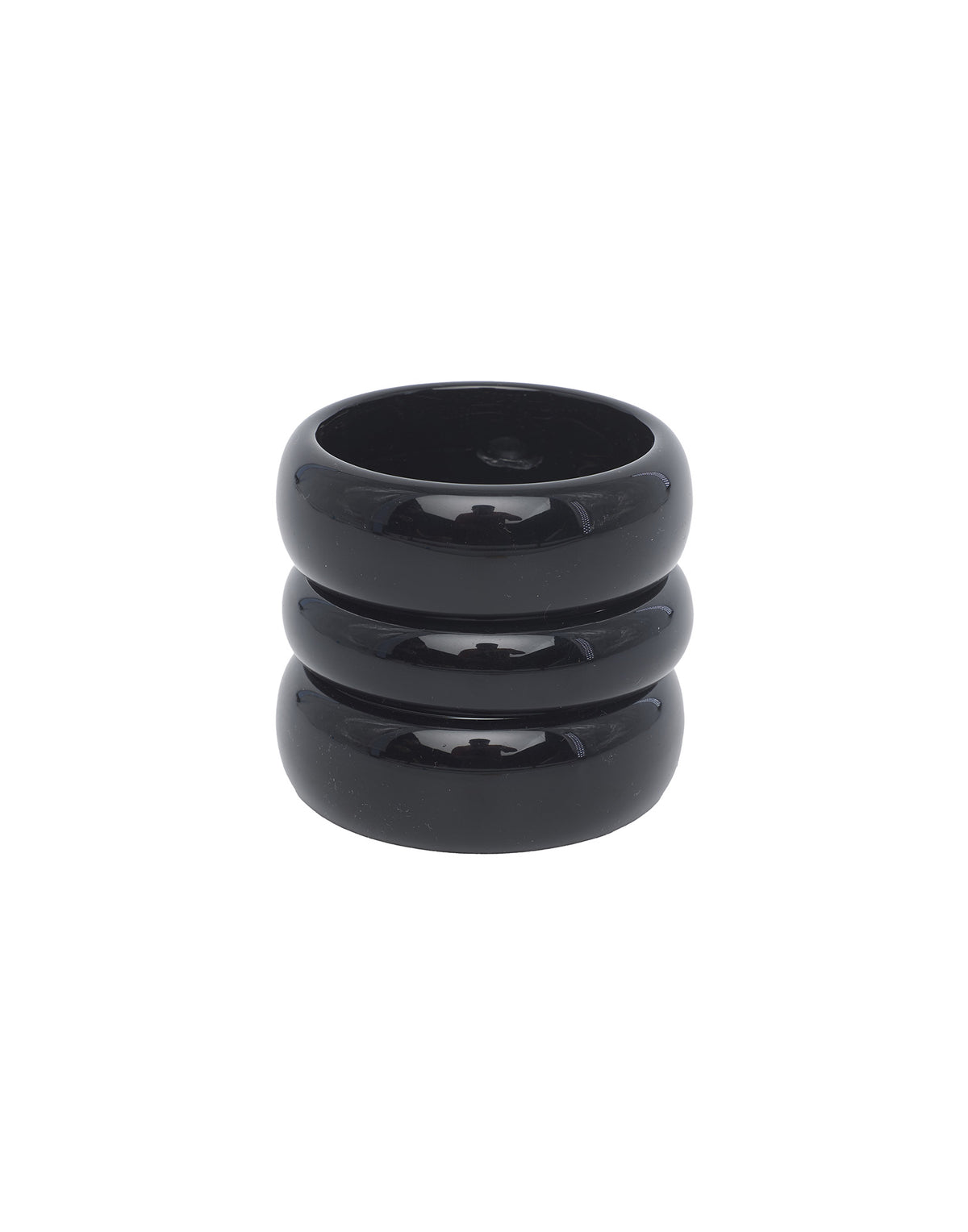 DOUUOD Bracelet large en plexi noir brillant