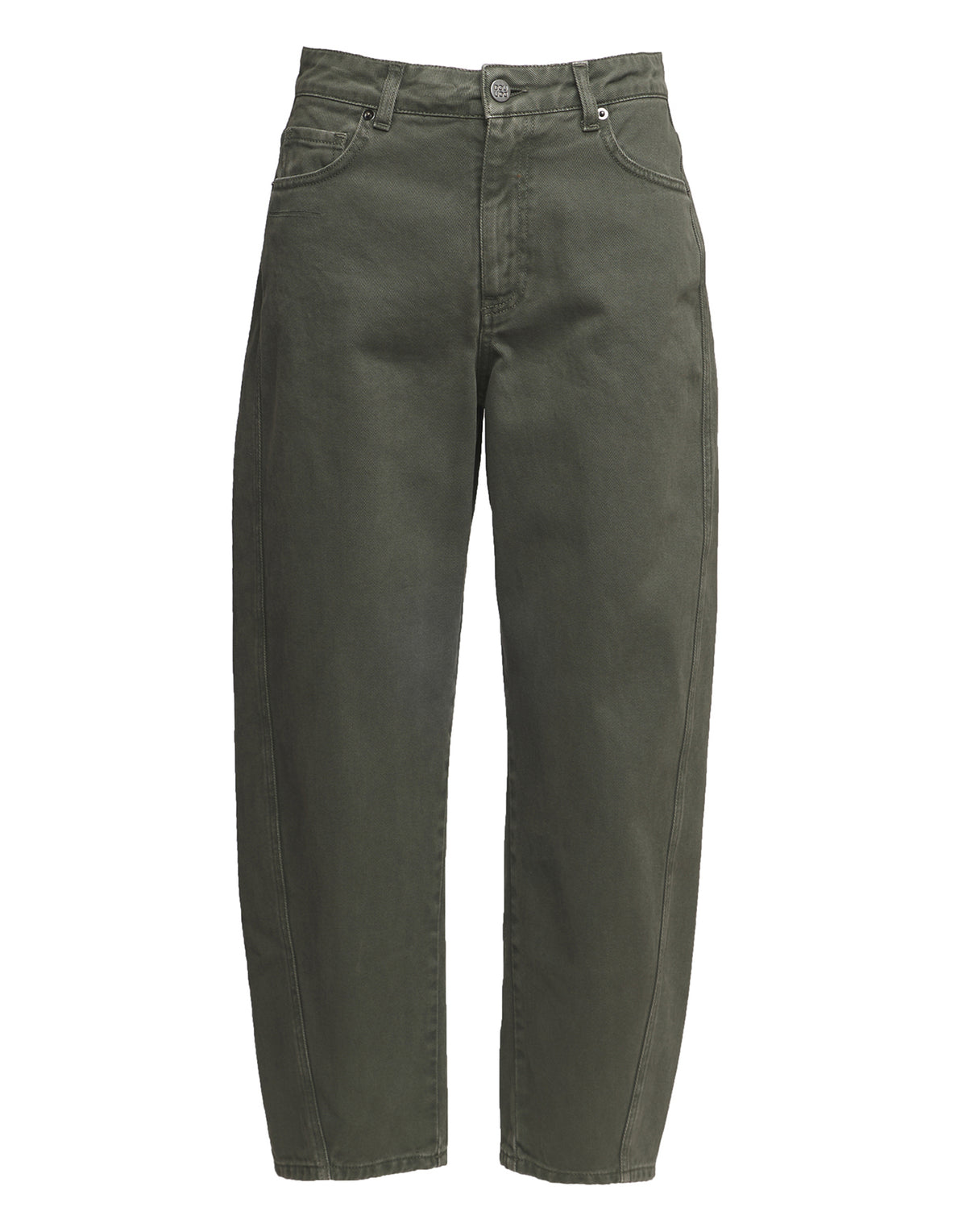 DOUUOD Pantaloni 5 Tasche Baggy in Drill di Cotone Verde Militare