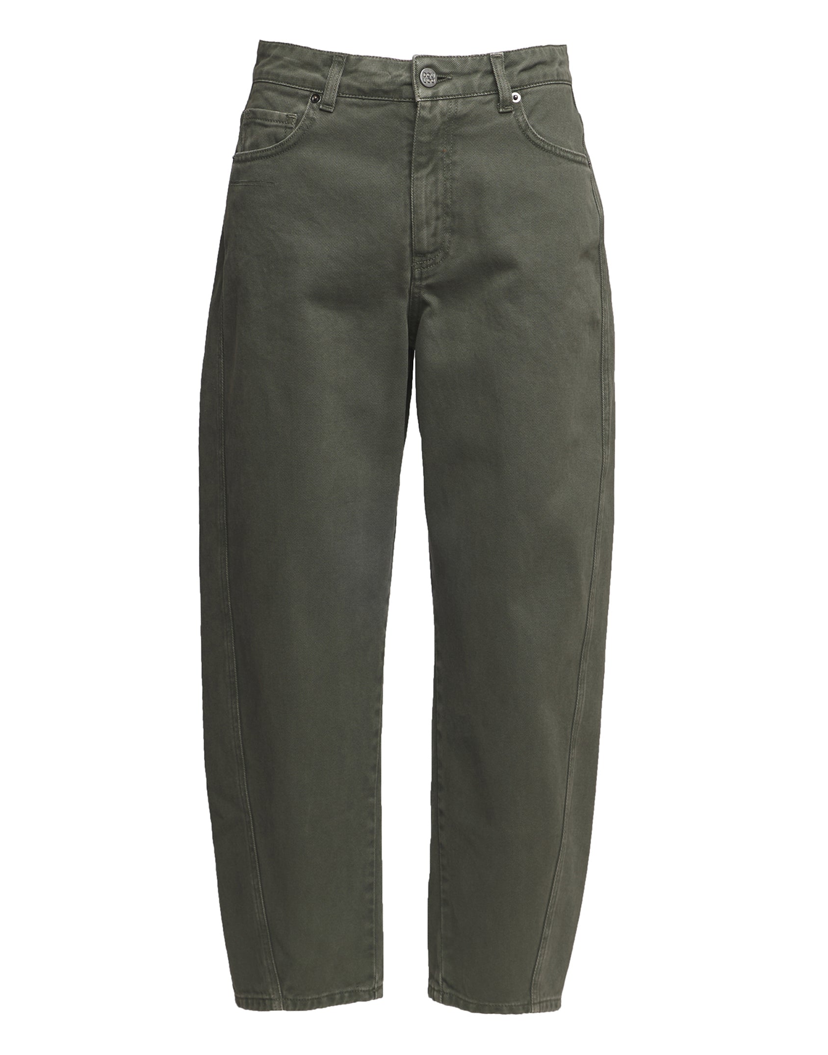 DOUUOD Pantaloni 5 Tasche Baggy in Drill di Cotone Verde Militare