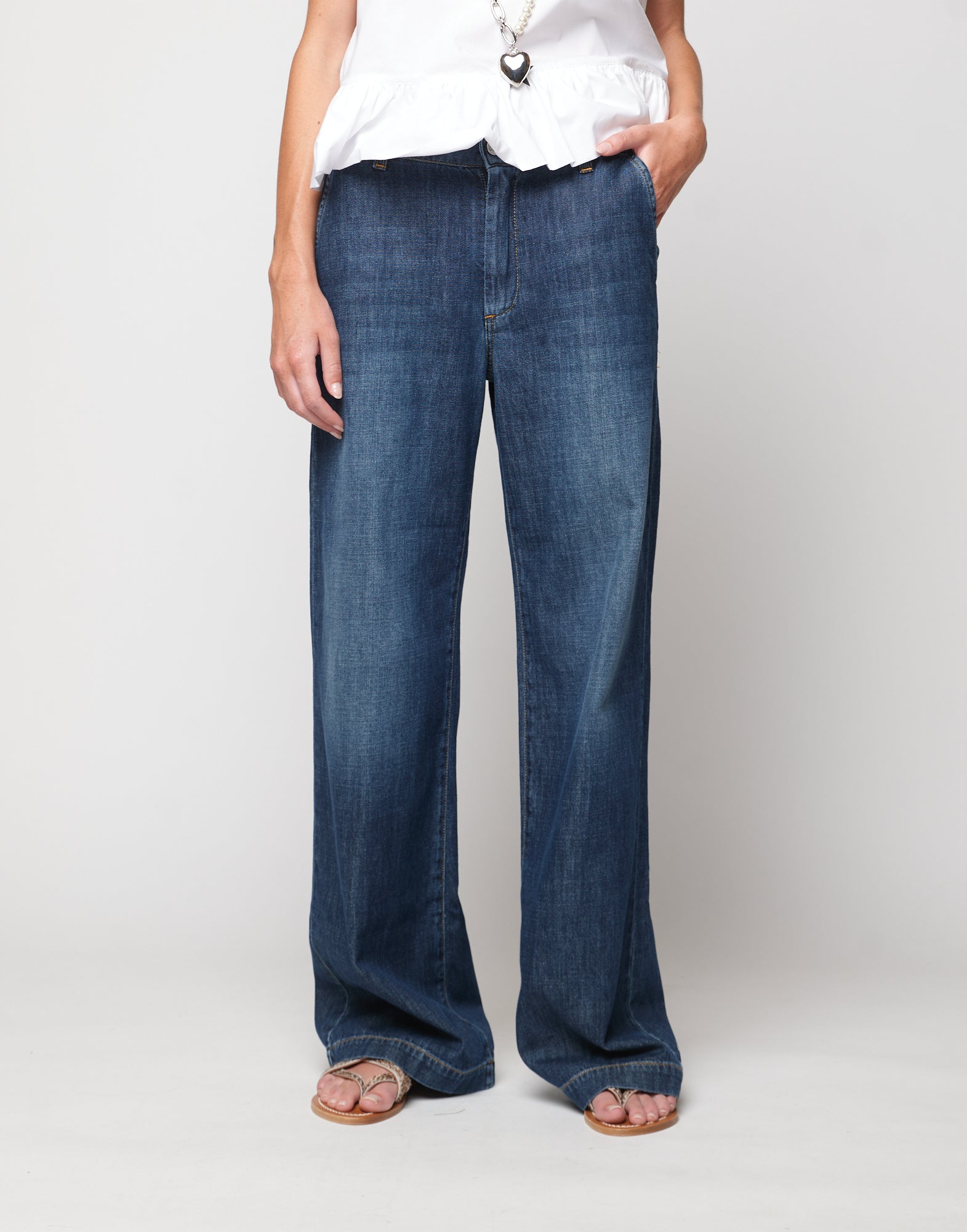 DOUUOD Jeans Palazzo in Denim Light