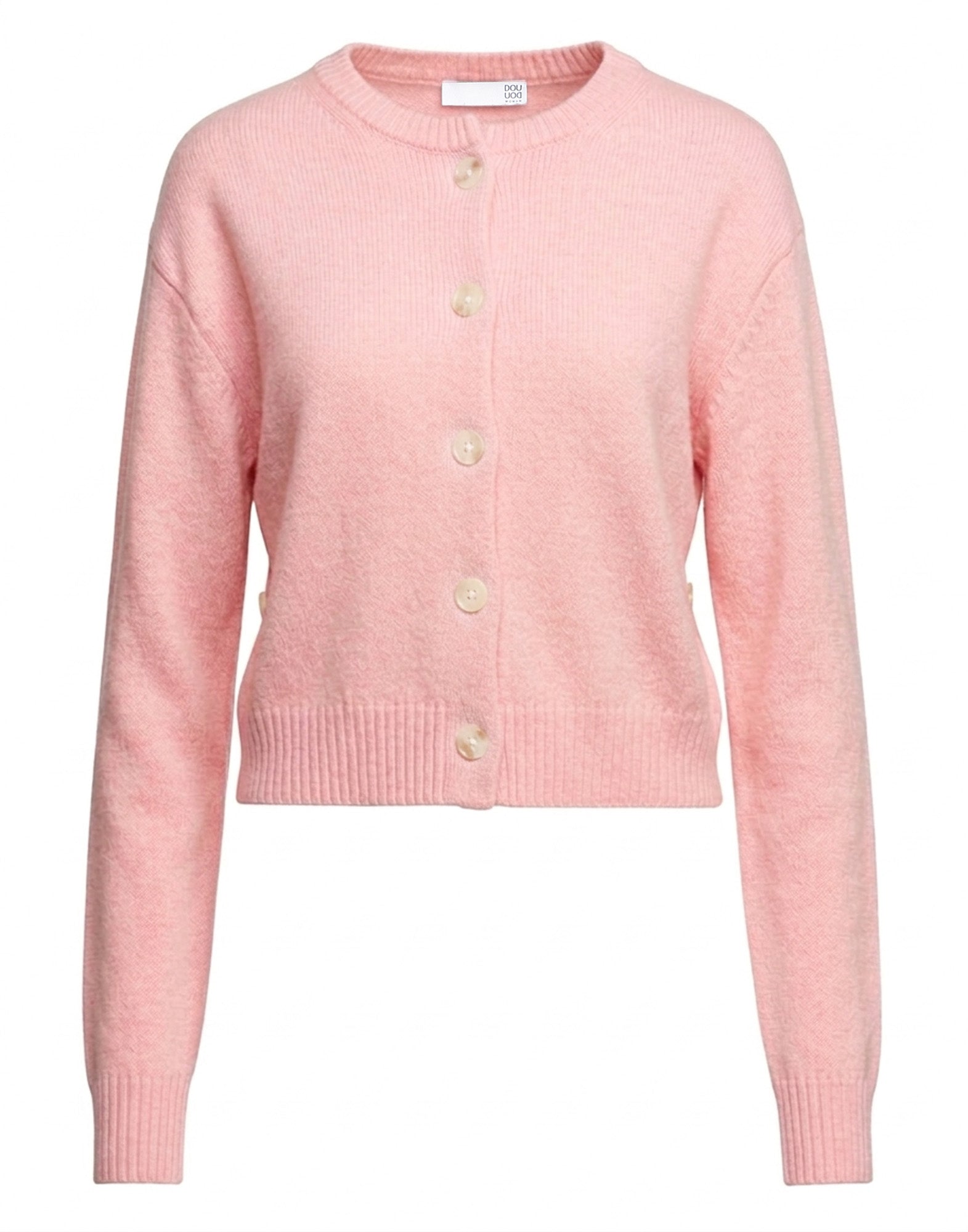 DOUUOD Cardigan Leggero in Lana Cashmere Seta Rosa