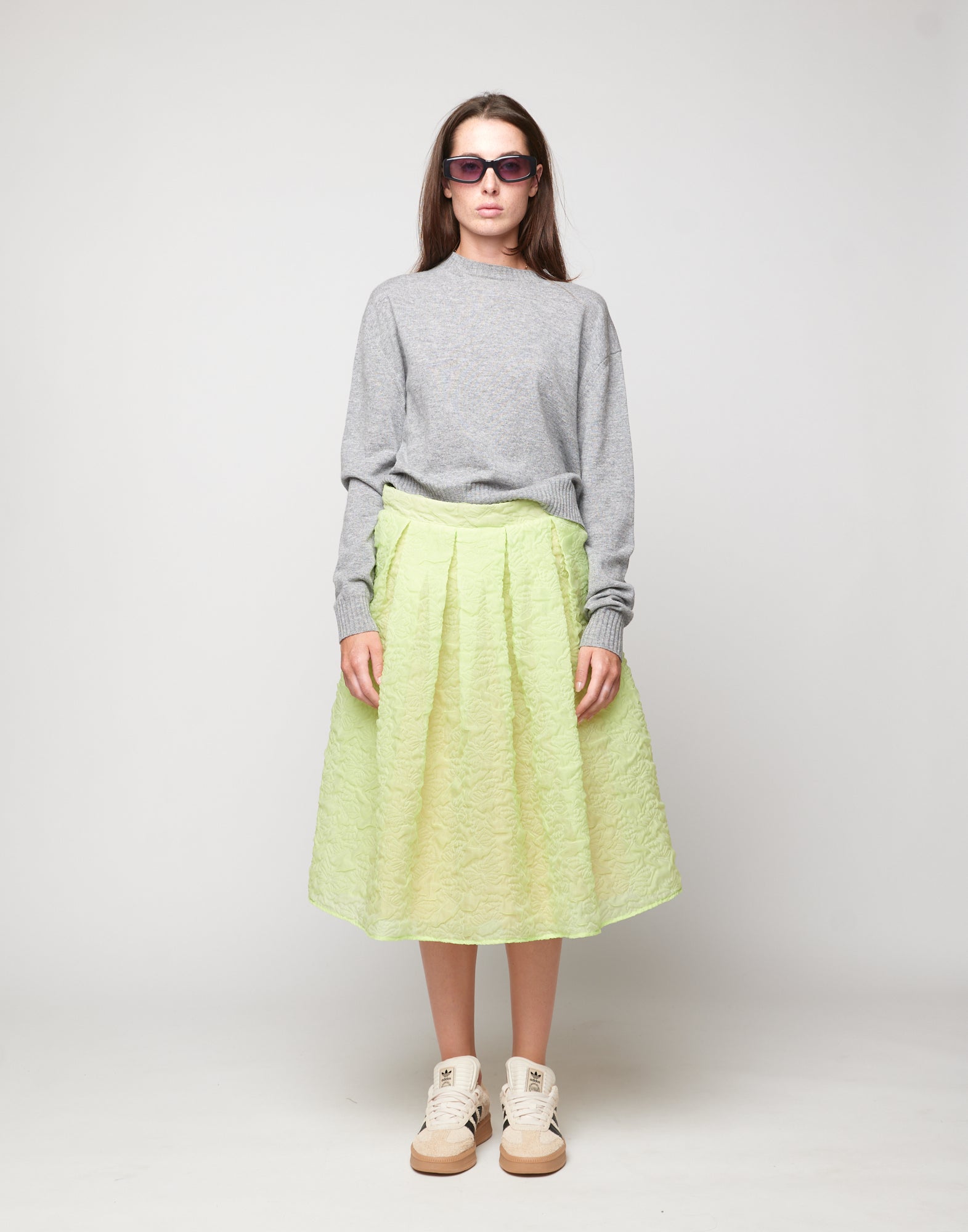 DOUUOD Maglione Girocollo in Lana Cashmere Seta Grigio