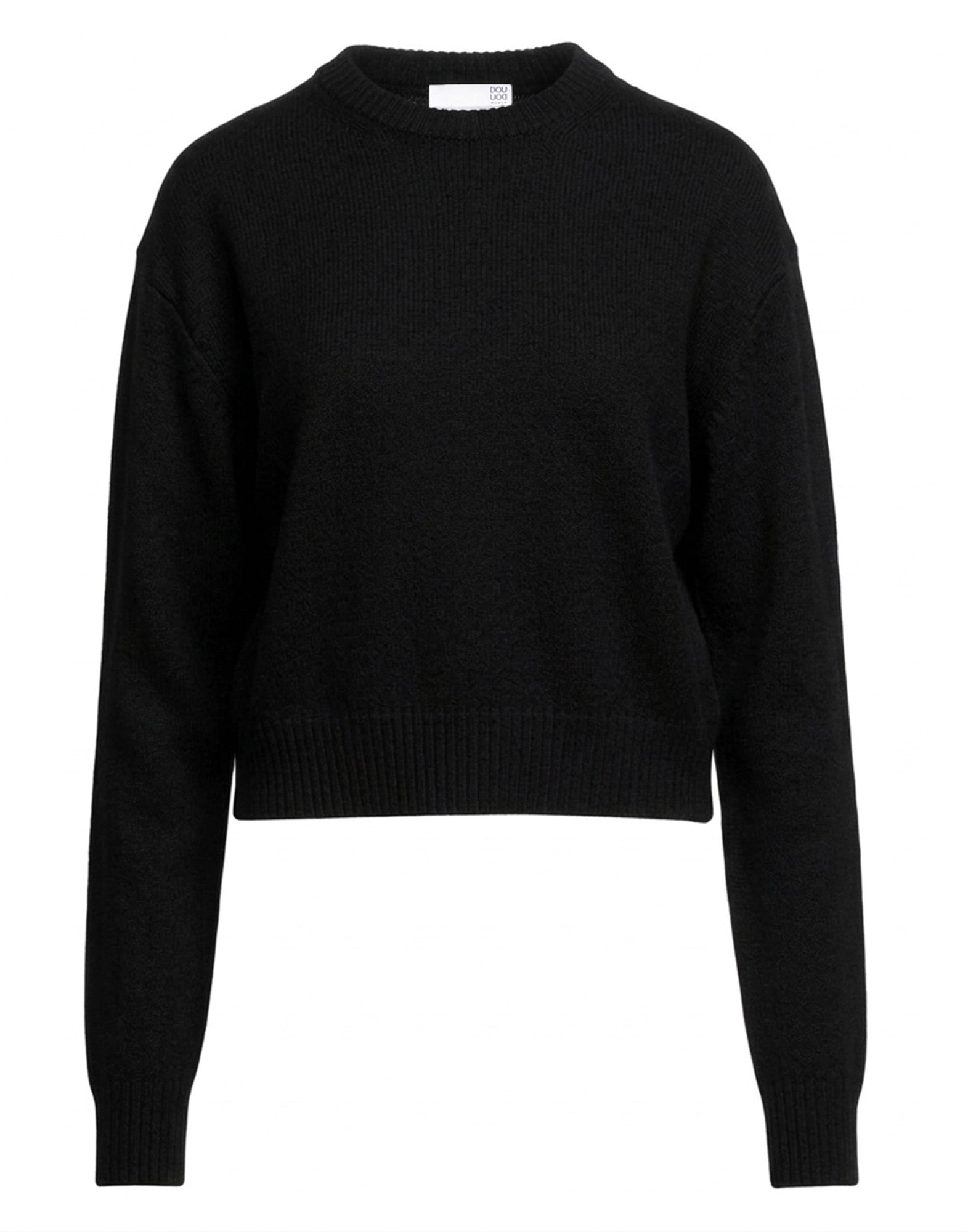 DOUUOD Maglione Girocollo in Lana Cashmere Seta Nero