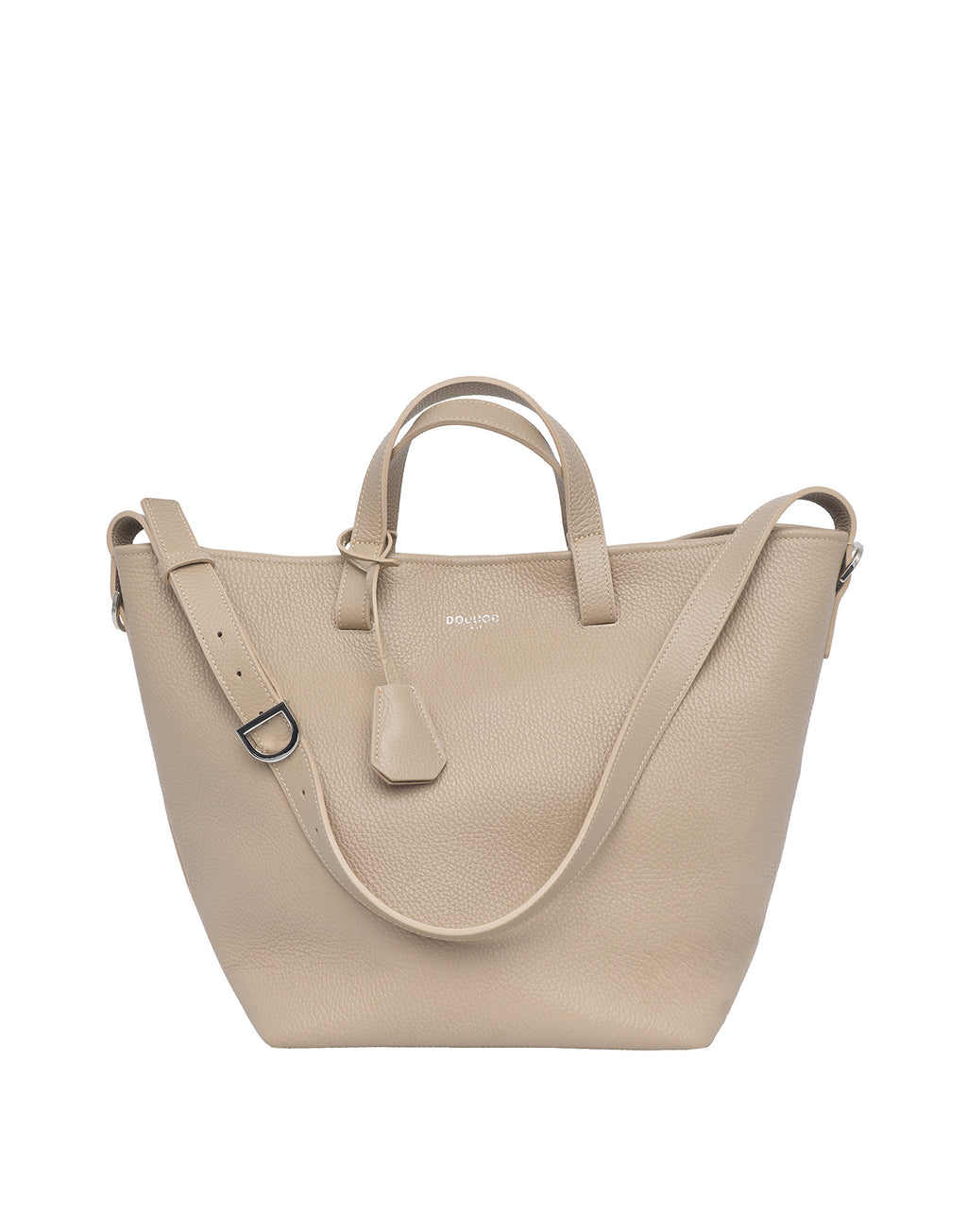 DOUUOD Borsa Shopping Giulia in Pelle Martellata Marmo