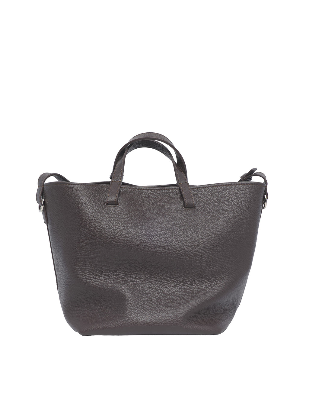 DOUUOD Borsa Shopping Giulia in Pelle Martellata Ebano