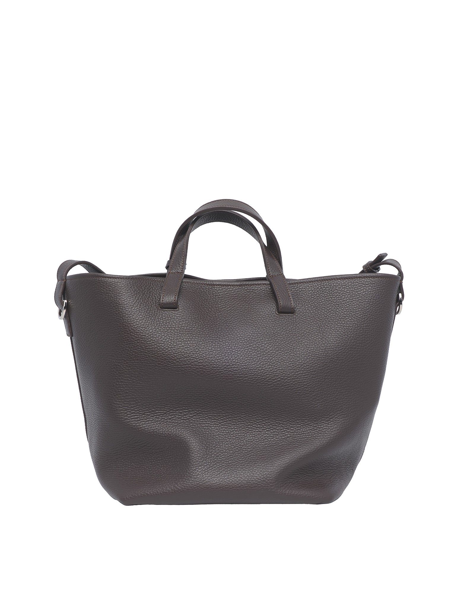 DOUUOD Borsa Shopping Giulia in Pelle Martellata Ebano