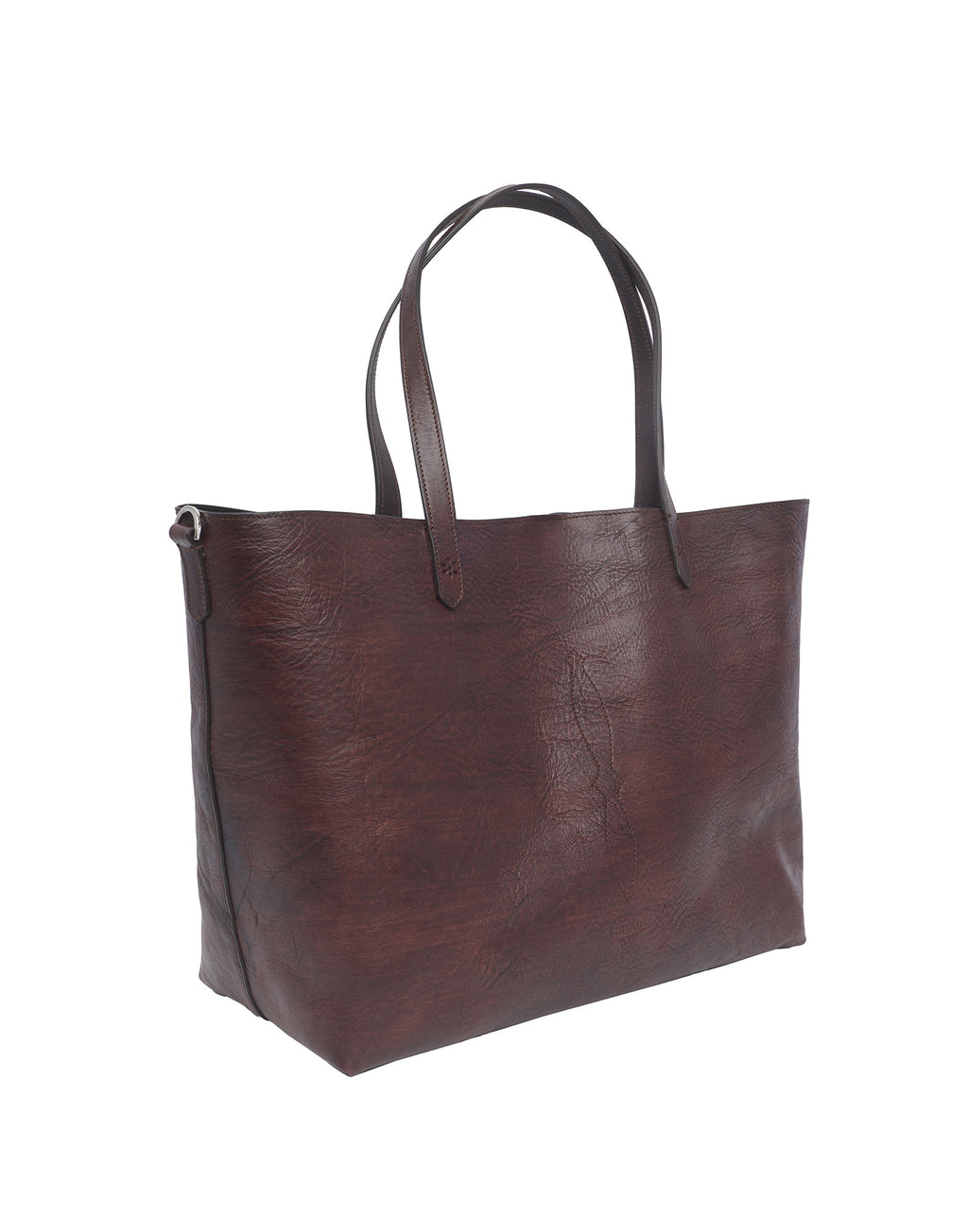 DOUUOD Borsa Olivia in Cuoio Tuffato Tinto e Lavato Moro