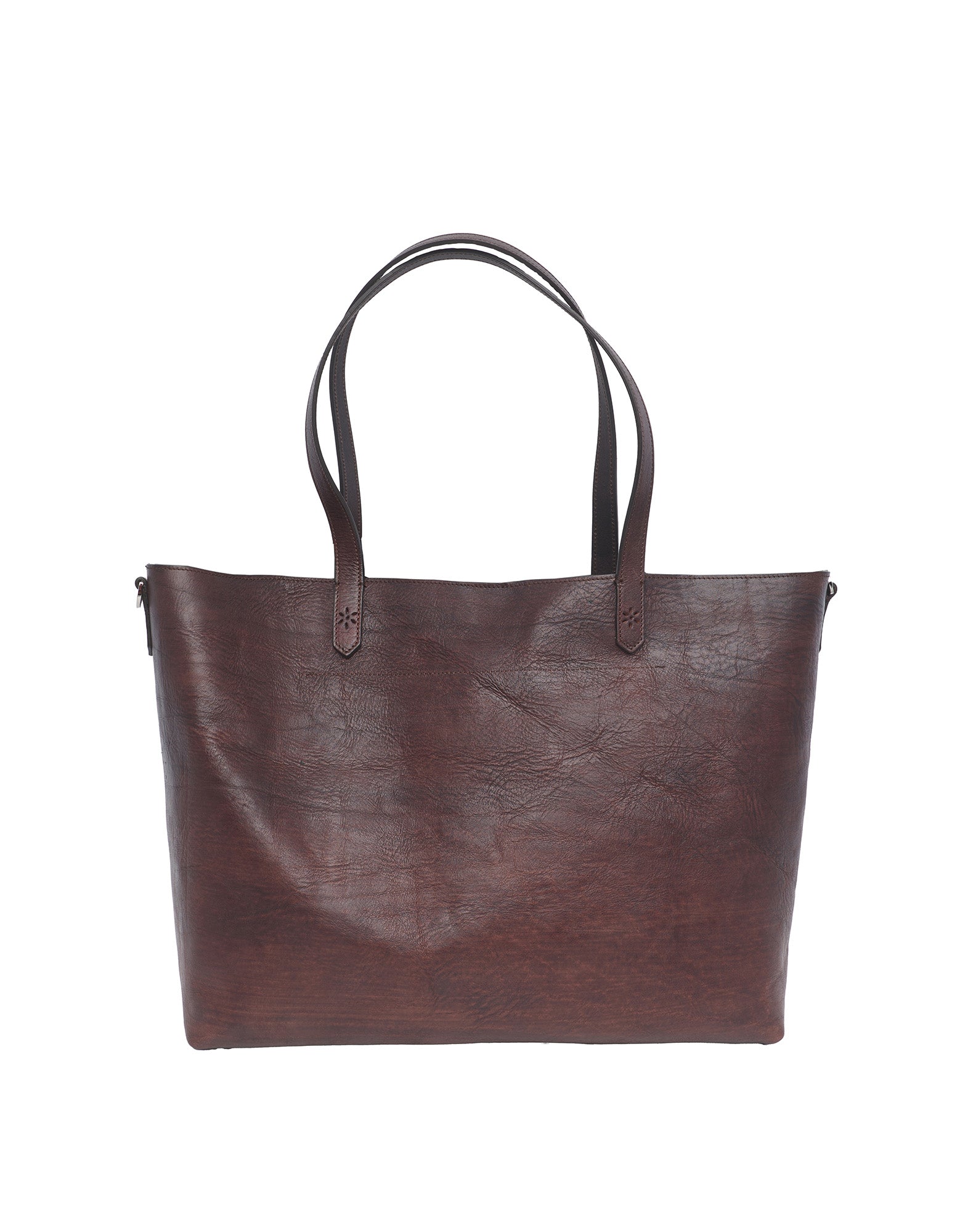 DOUUOD Borsa Olivia in Cuoio Tuffato Tinto e Lavato Moro