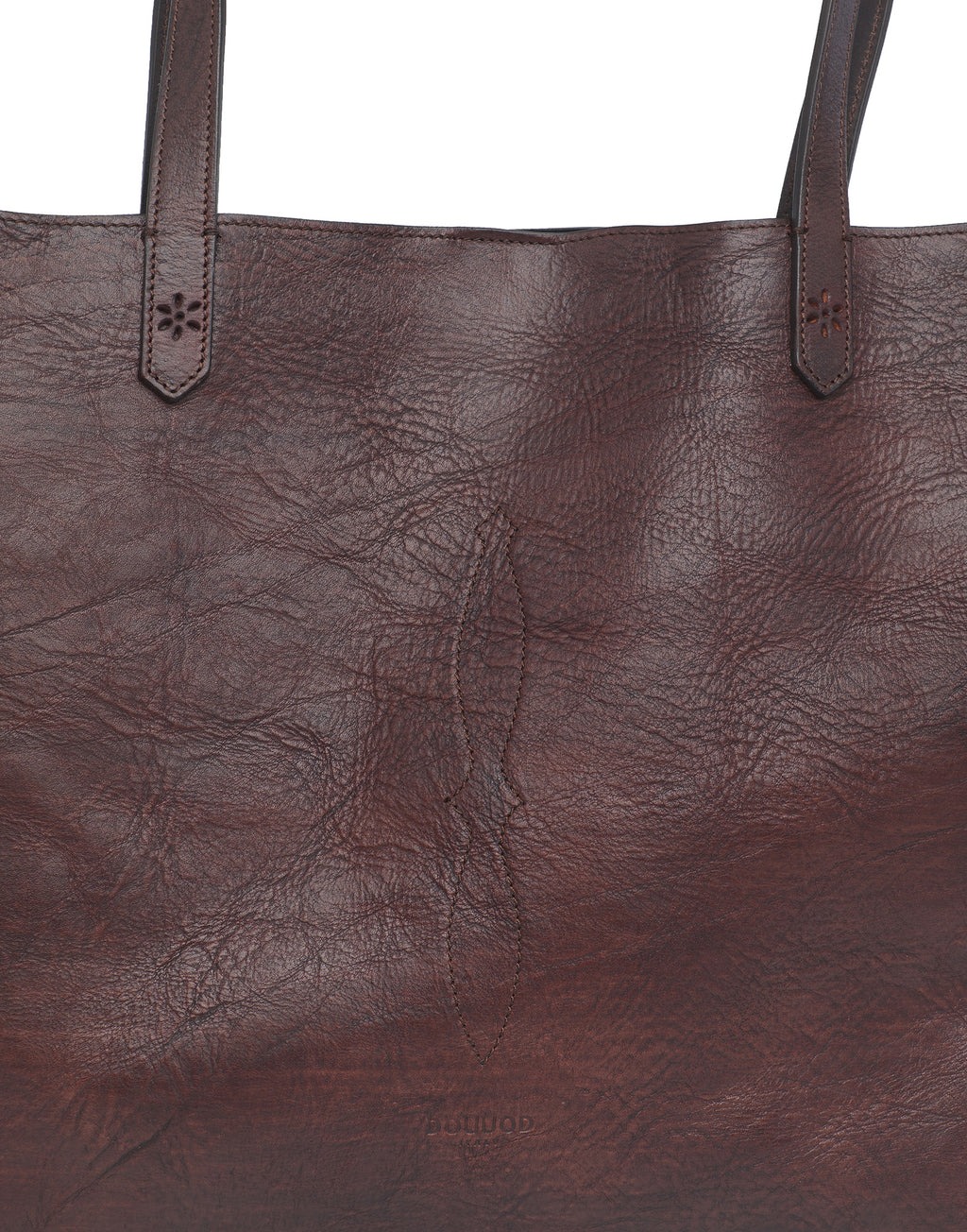 DOUUOD Borsa Olivia in Cuoio Tuffato Tinto e Lavato Moro