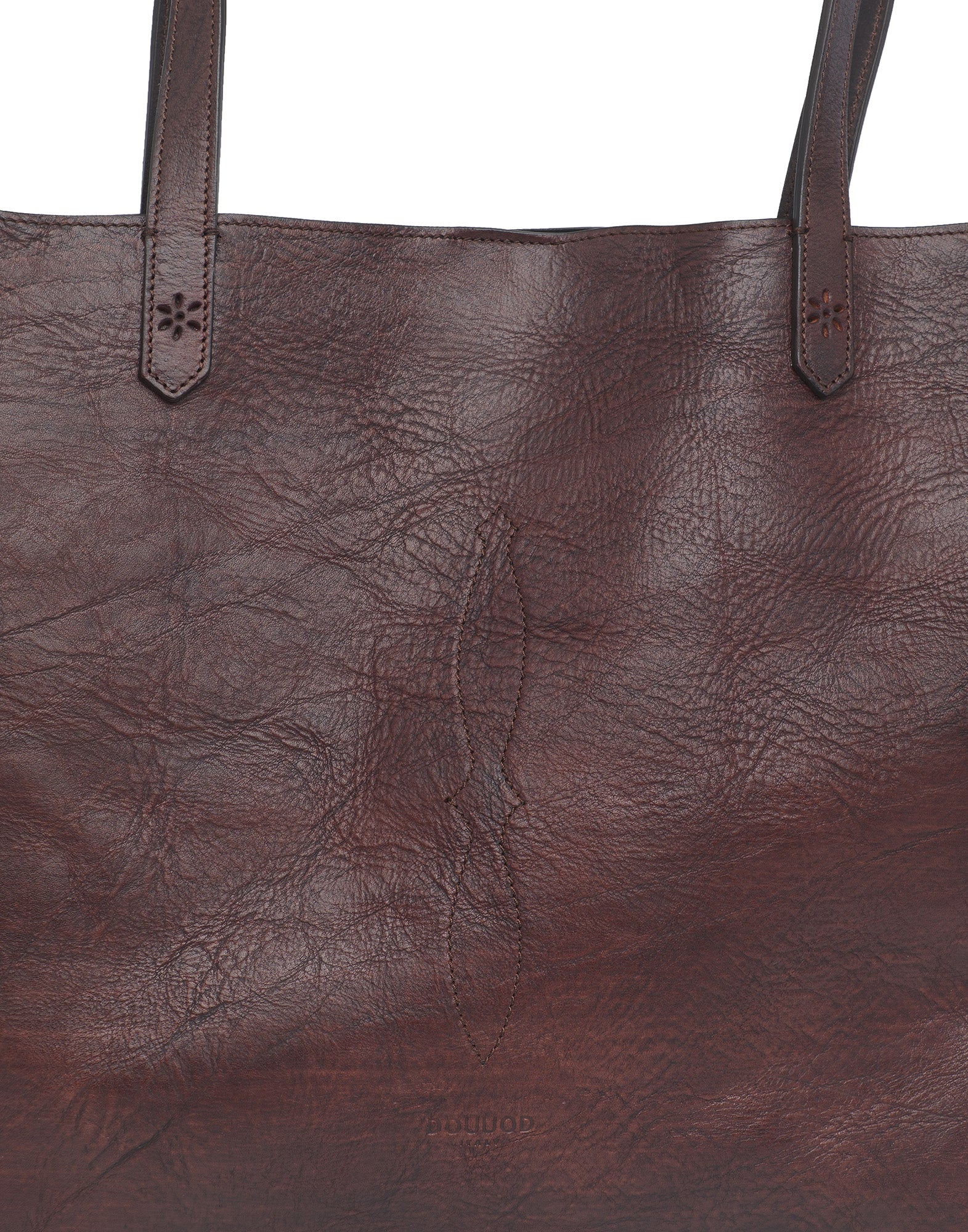 DOUUOD Borsa Olivia in Cuoio Tuffato Tinto e Lavato Moro