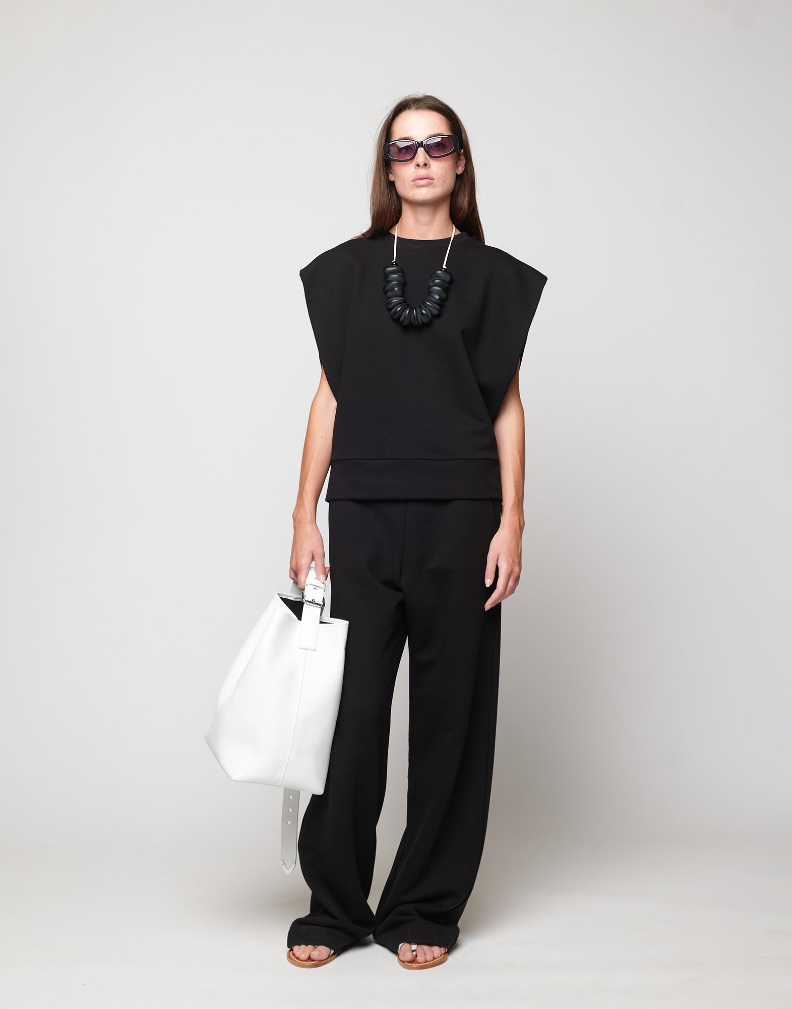 DOUUOD Borsa a Secchiello Tilla in Pelle Mousse Off White