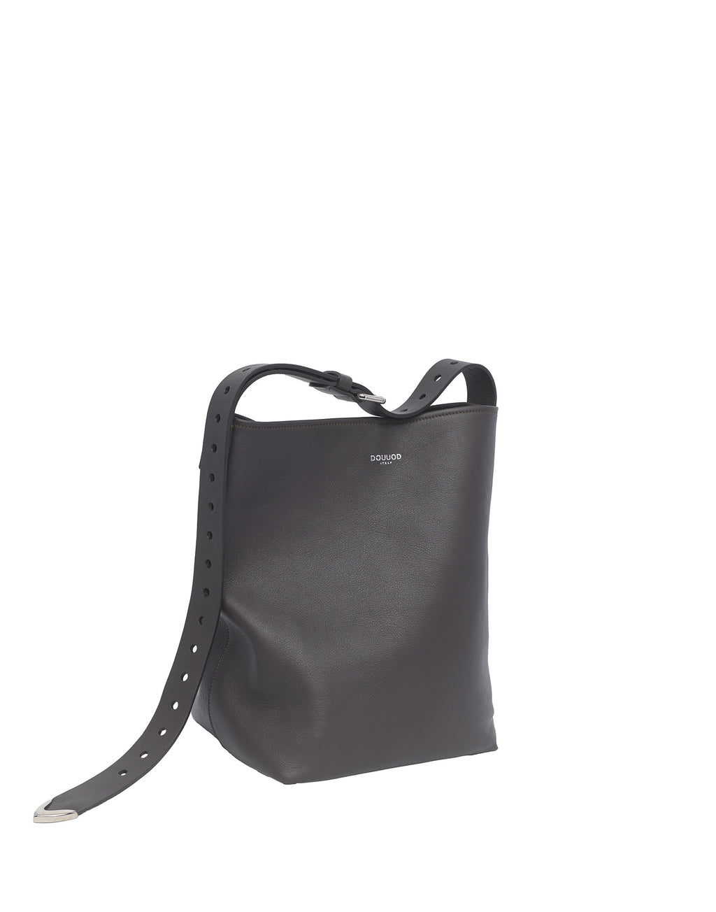 DOUUOD Borsa a Secchiello Tilla in Pelle Mousse Ebano