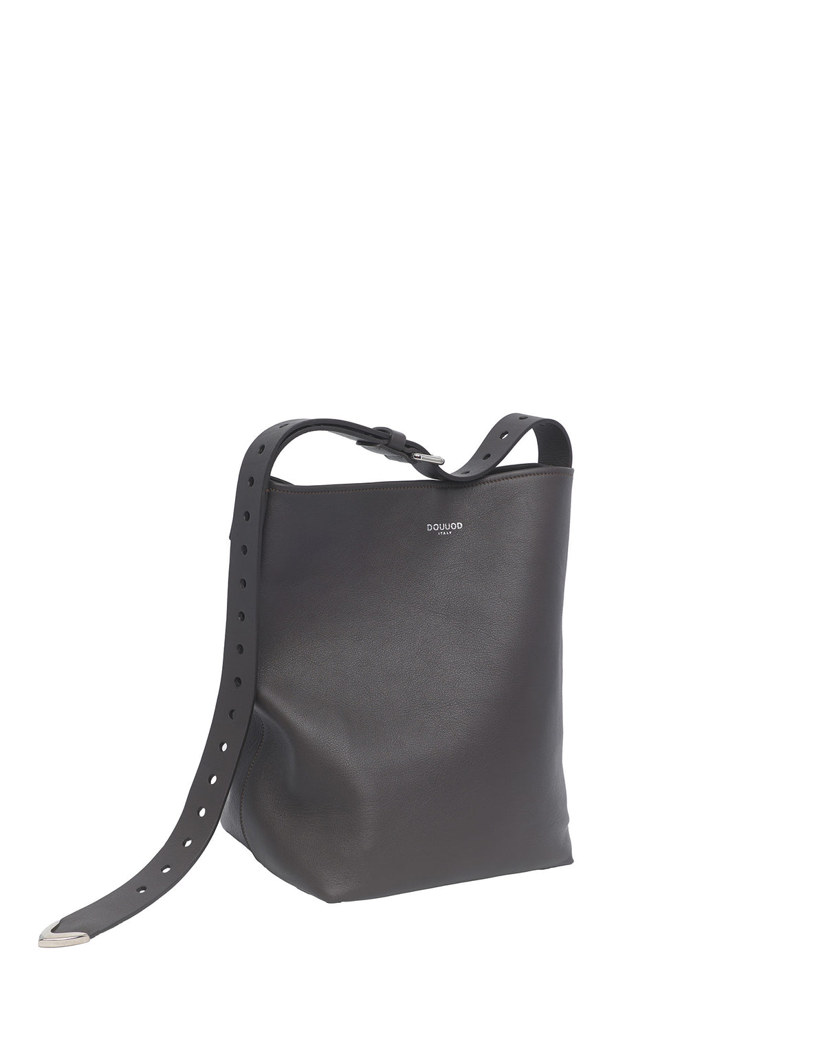 DOUUOD Borsa a Secchiello Tilla in Pelle Mousse Ebano