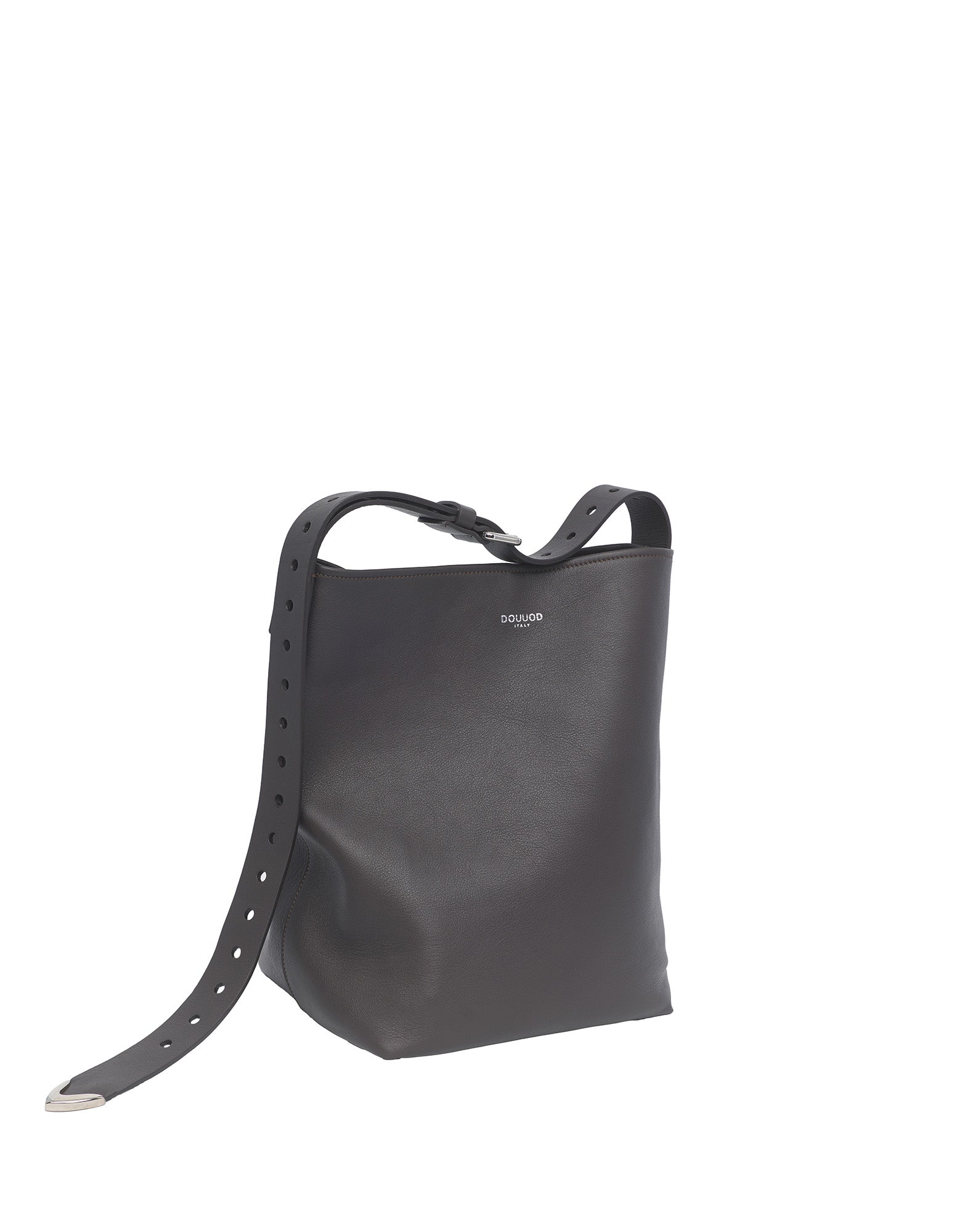 DOUUOD Borsa a Secchiello Tilla in Pelle Mousse Ebano