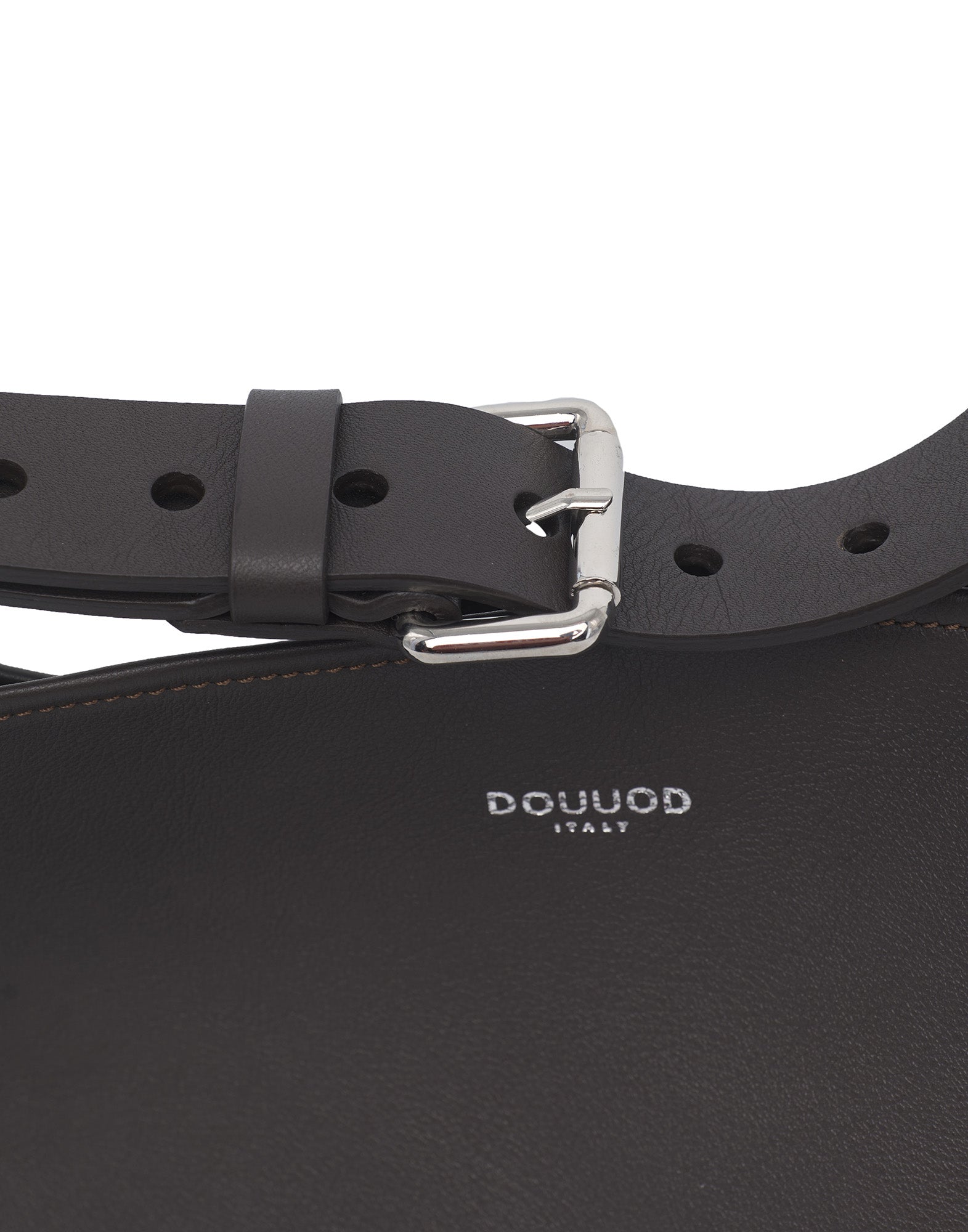 DOUUOD Borsa a Secchiello Tilla in Pelle Mousse Ebano