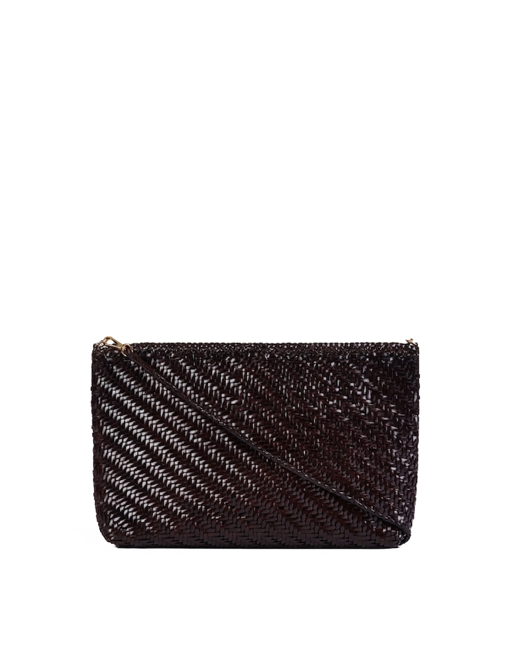 DOUUOD Piatta in Pelle Intrecciata con Tracolla Testa di Moro
