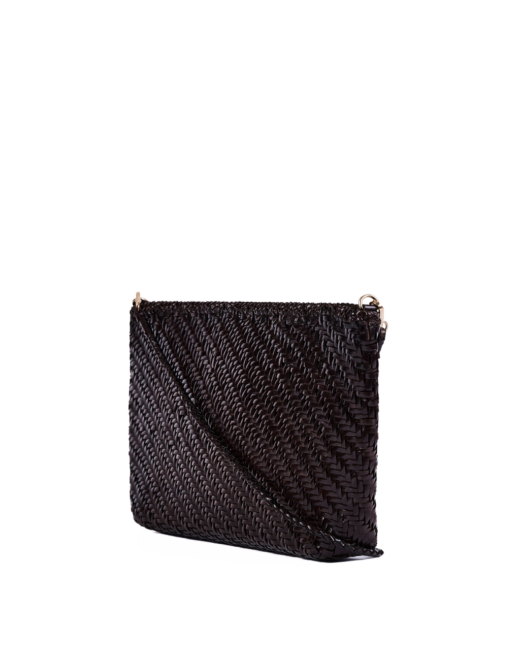 DOUUOD Piatta in Pelle Intrecciata con Tracolla Testa di Moro