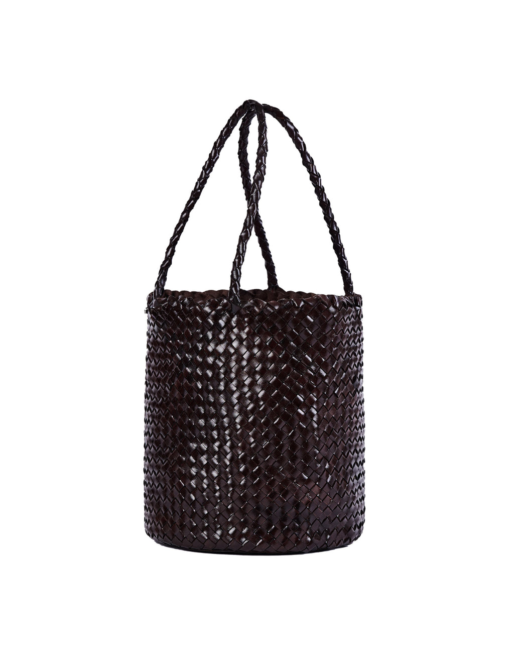 DOUUOD Borsa Secchiello in Pelle Intrecciata Testa Moro