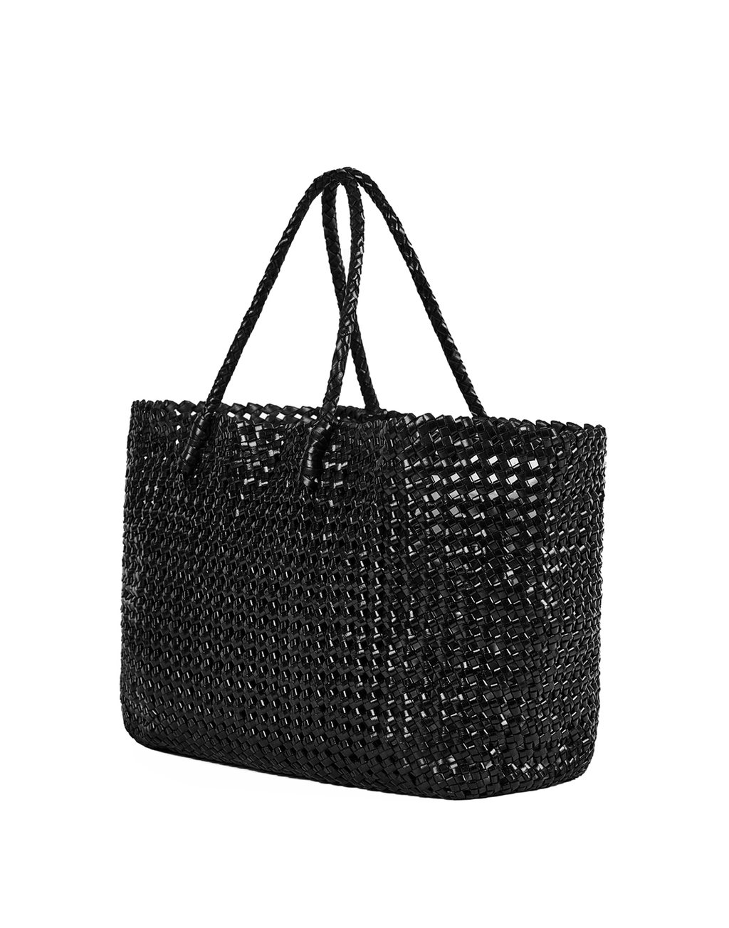 DOUUOD Borsa Shopping in Pelle Intrecciata Testa di Moro