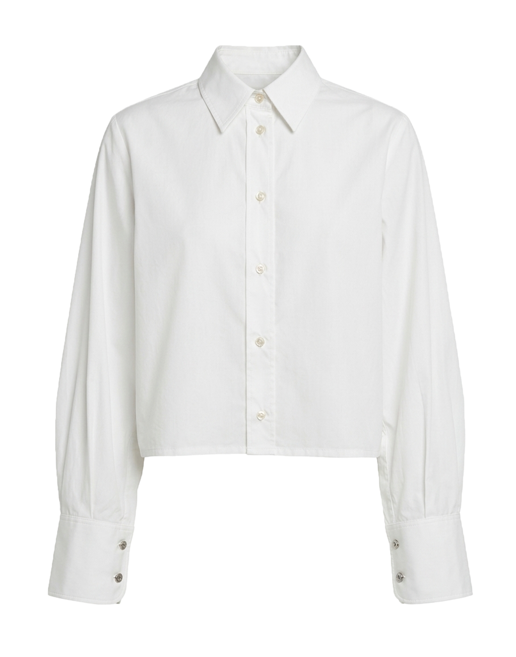 ERIKA CAVALLINI Camicia Cropped in Popeline di Cotone Bianco