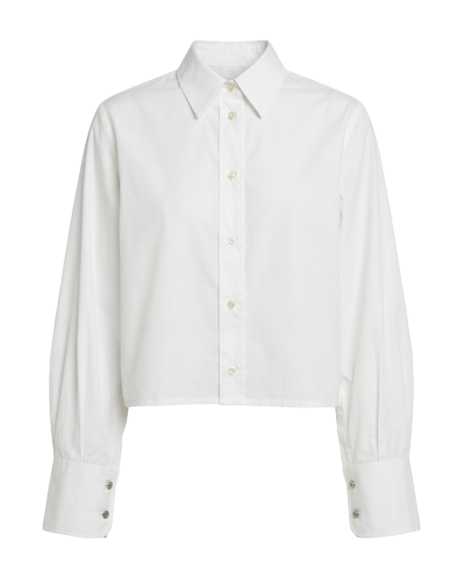 ERIKA CAVALLINI Camicia Cropped in Popeline di Cotone Bianco