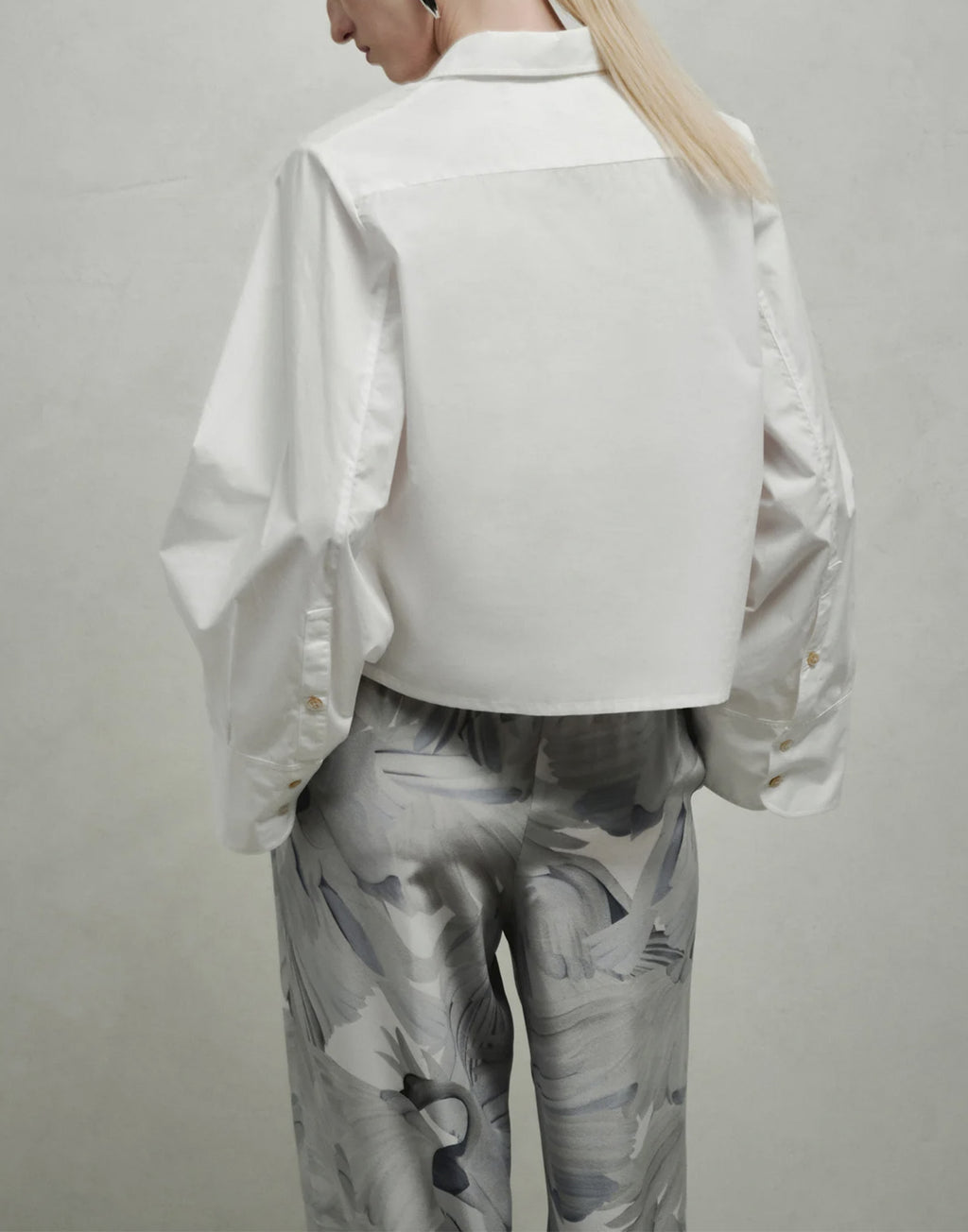 ERIKA CAVALLINI Camicia Cropped in Popeline di Cotone Bianco