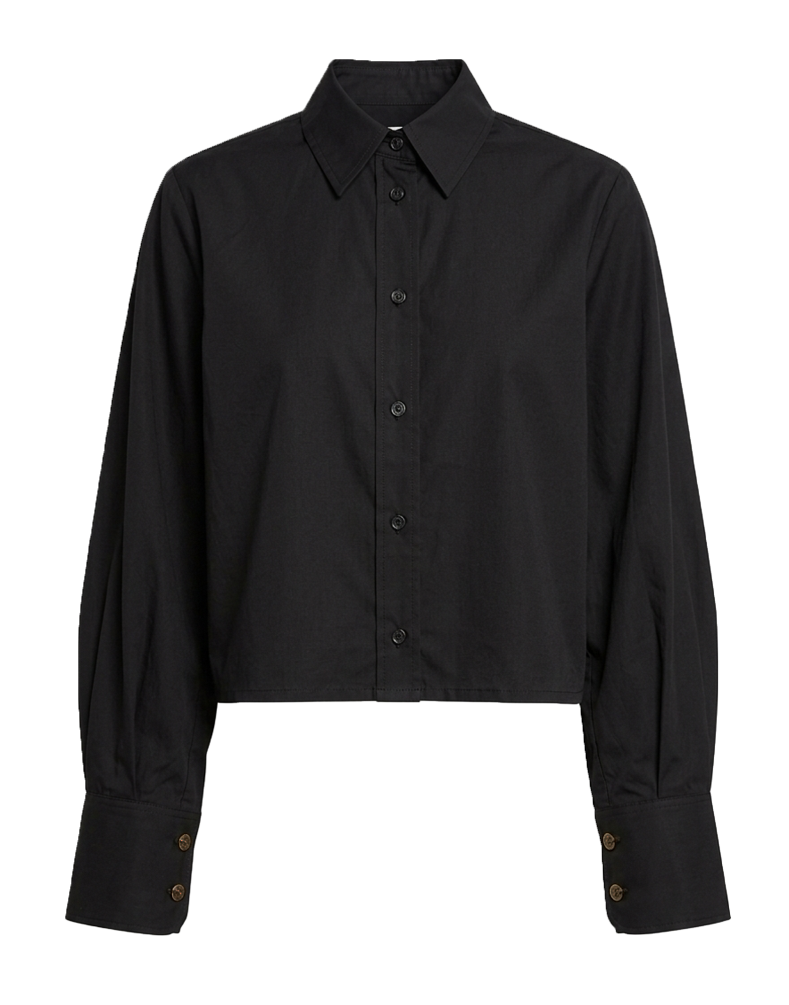 ERIKA CAVALLINI Camicia Cropped in Popeline di Cotone Nero