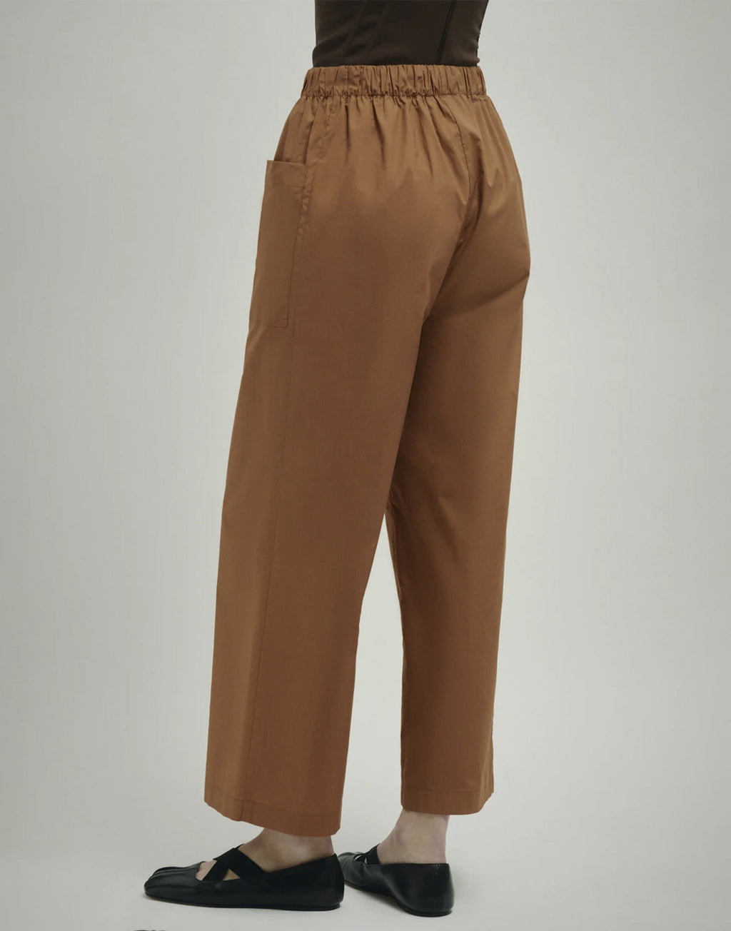 ERIKA CAVALLINI Pantalone con Elastico in Popeline Brandy