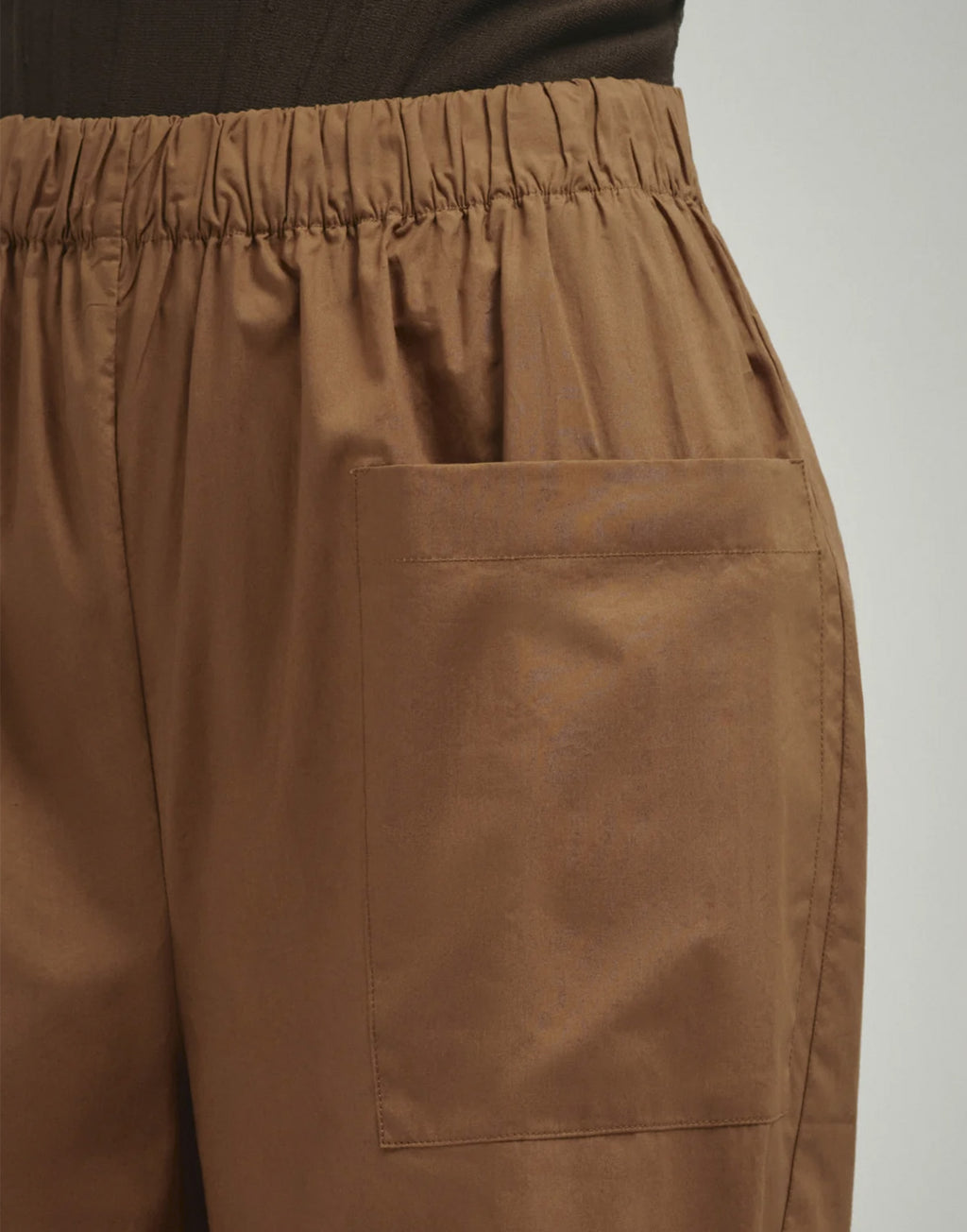 ERIKA CAVALLINI Pantalone con Elastico in Popeline Brandy
