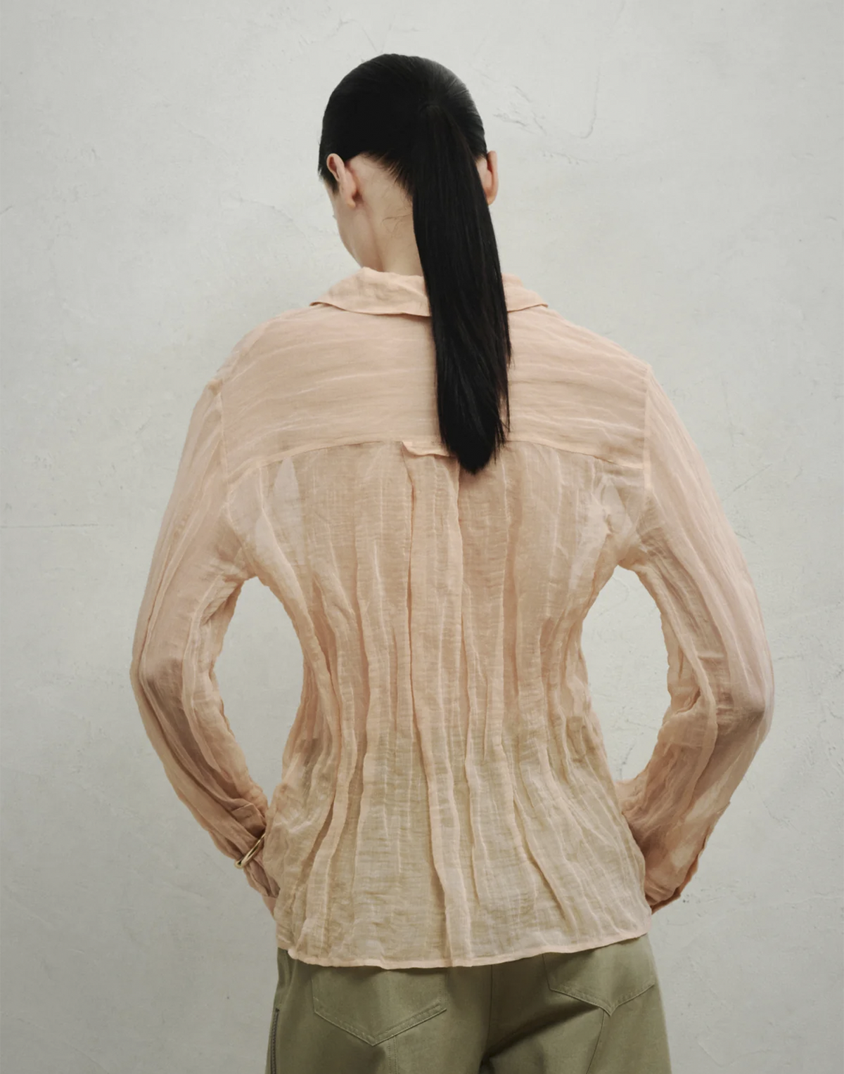 ERIKA CAVALLINI Chemisier Alda en organza métallisé Marsala