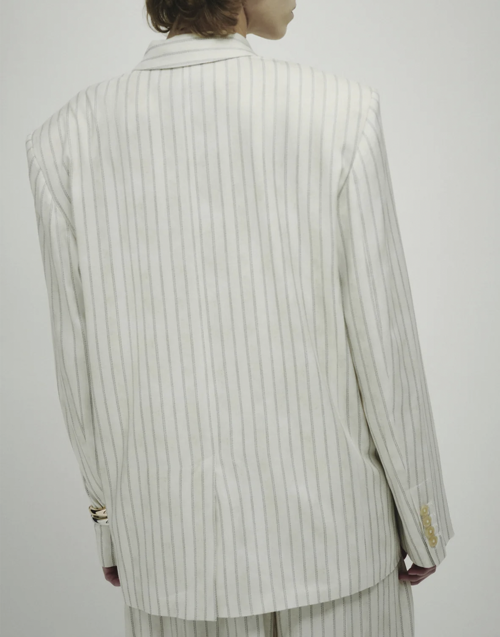 ERIKA CAVALLINI Giacca Doppiopetto in Viscosa Gessata