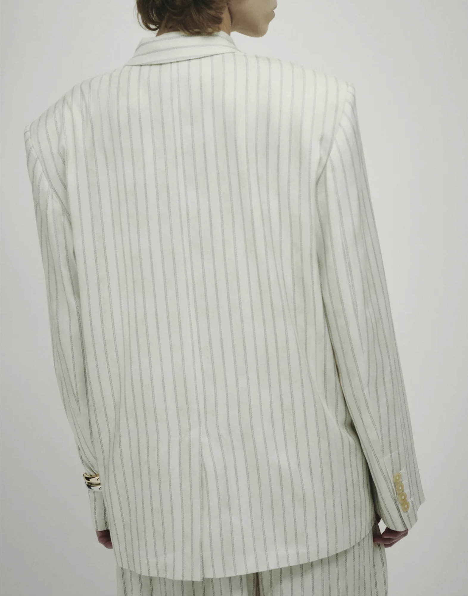 ERIKA CAVALLINI Giacca Doppiopetto in Viscosa Gessata