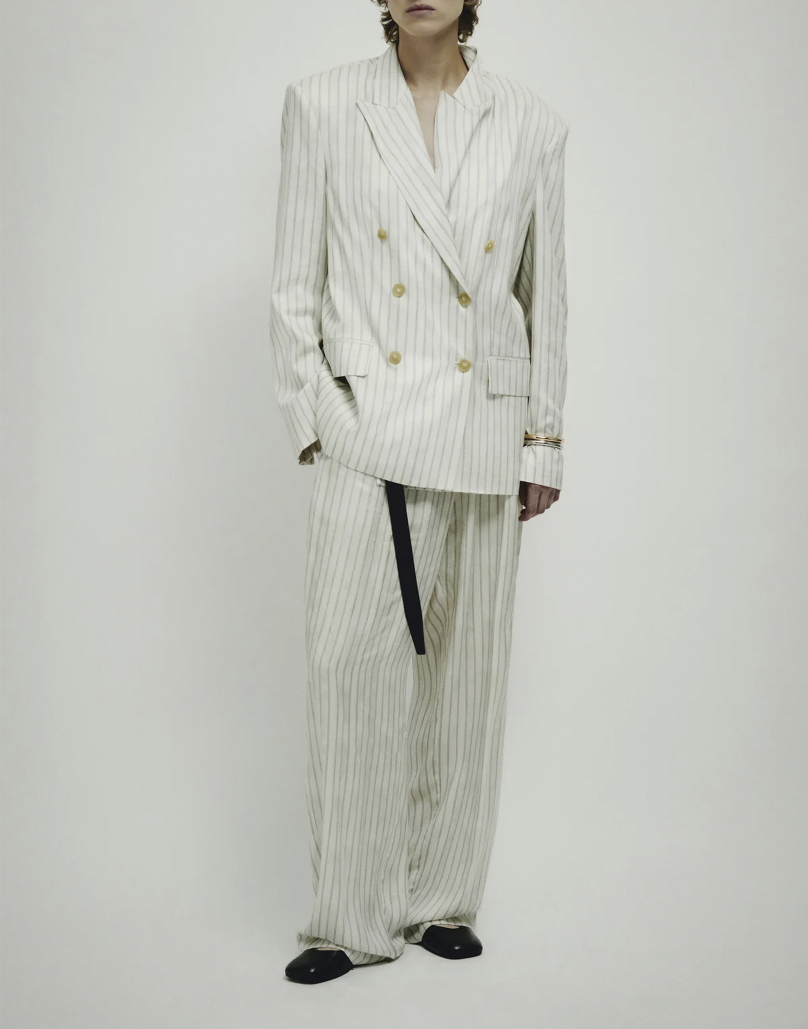 ERIKA CAVALLINI Giacca Doppiopetto in Viscosa Gessata