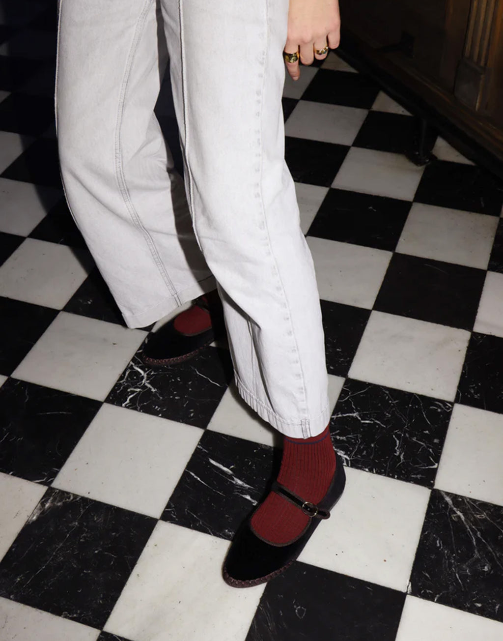 FLABELUS Friulane Mary Jane Sethe in Velluto Nero