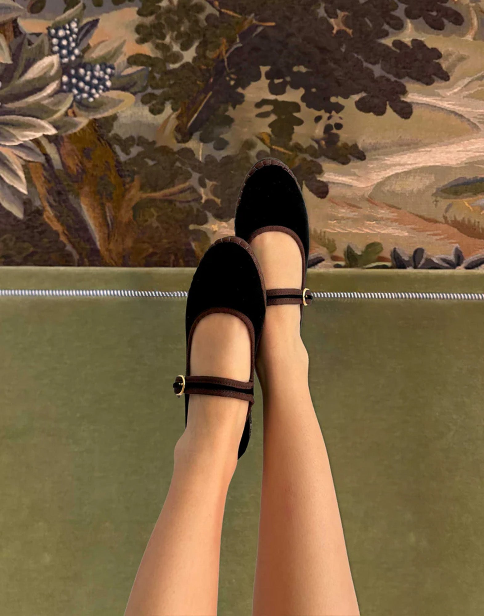 FLABELUS Friulane Mary Jane Sethe in Velluto Nero