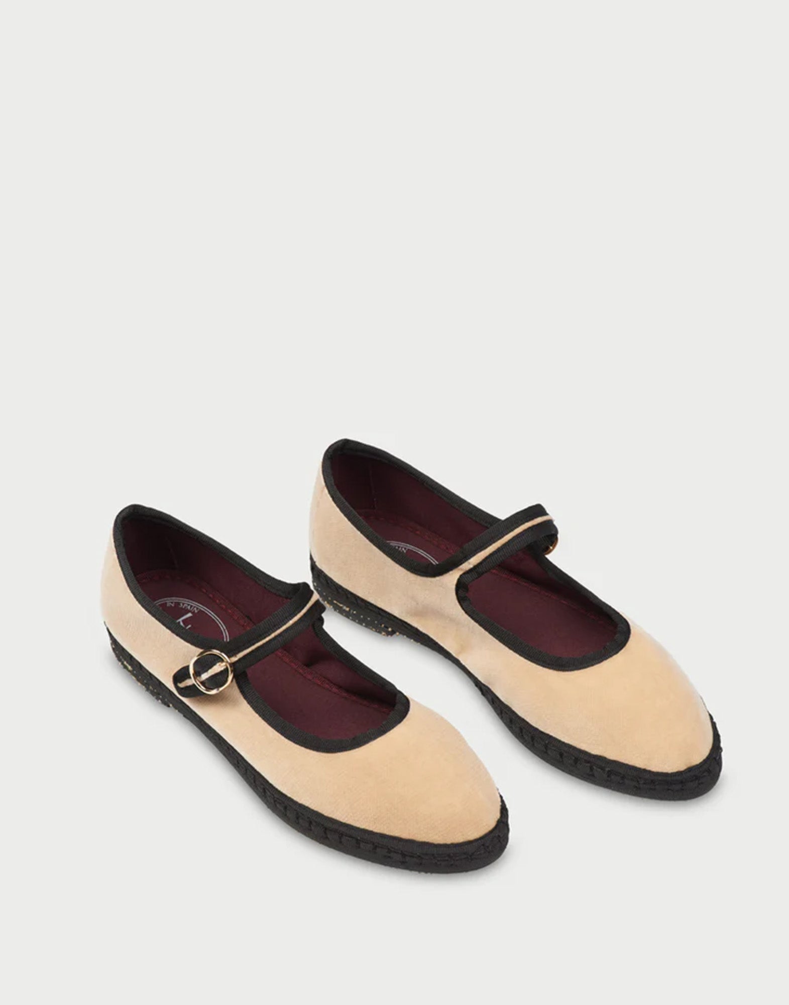 FLABELUS Friulane Mary Jane Theodora in Velluto Beige